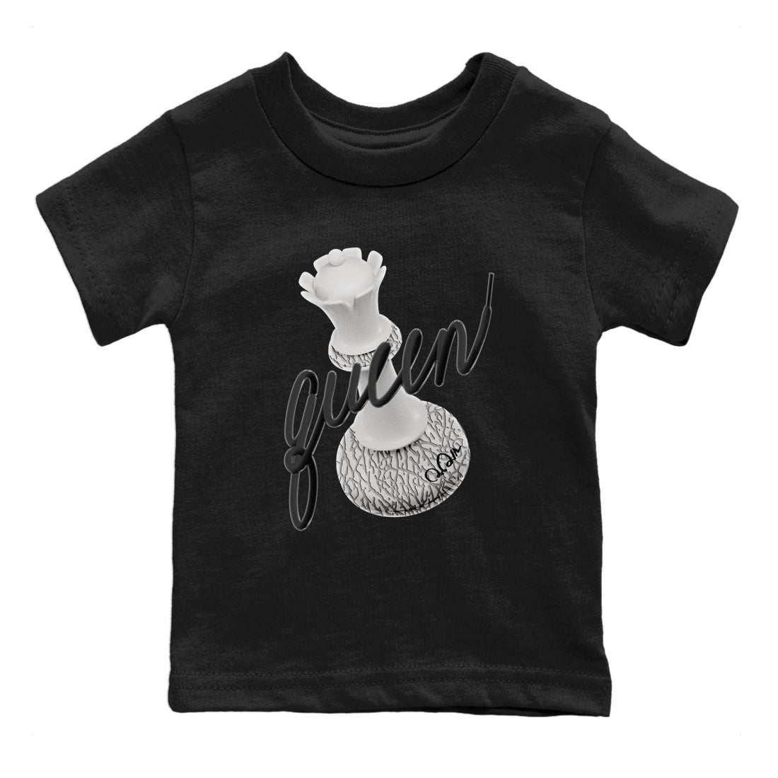 3D Queen Kids Tops - Air Jordan 1 White Cement