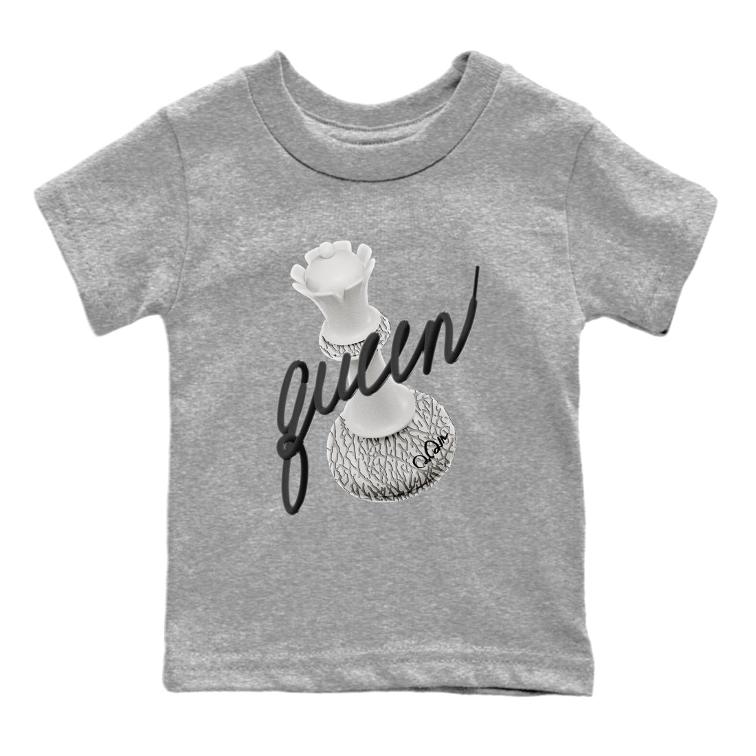 3D Queen Kids Tops - Air Jordan 1 White Cement