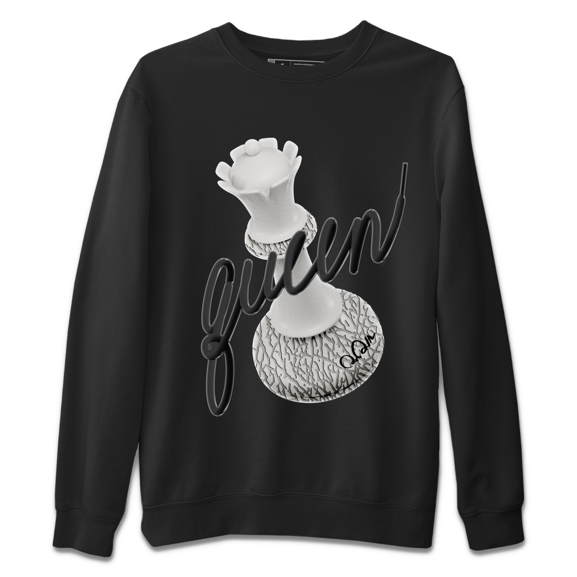 3D Queen Unisex Tops - Air Jordan 1 White Cement