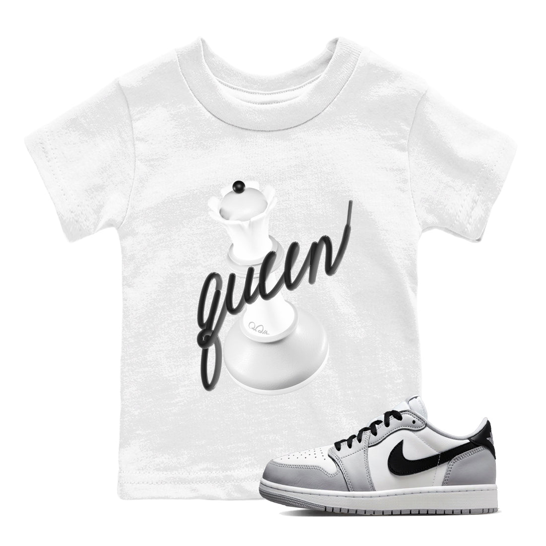3D Queen snkmatch Tees Kids - Air Jordan 1 Wolf Grey