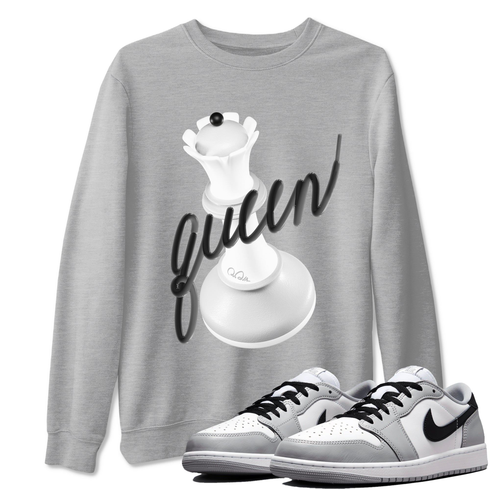 3D Queen snkmatch Tees - Air Jordan 1 Wolf Grey