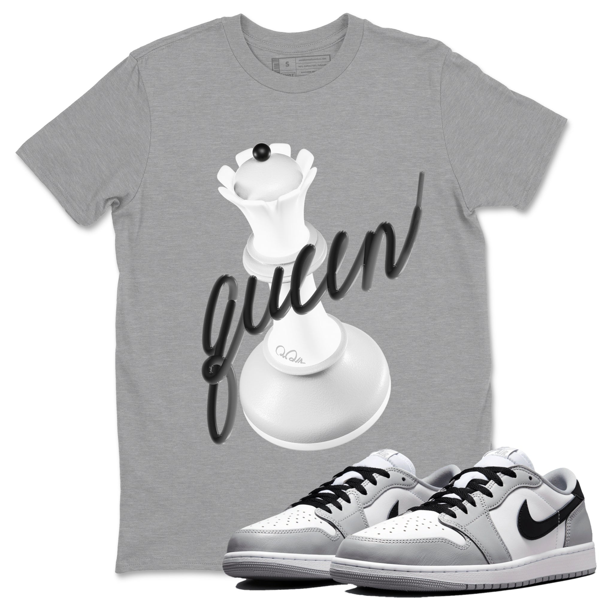 3D Queen snkmatch Tees - Air Jordan 1 Wolf Grey
