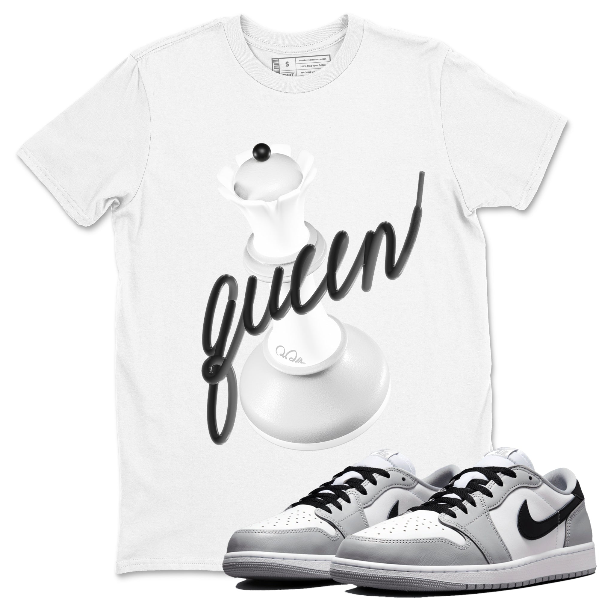 3D Queen snkmatch Tees - Air Jordan 1 Wolf Grey