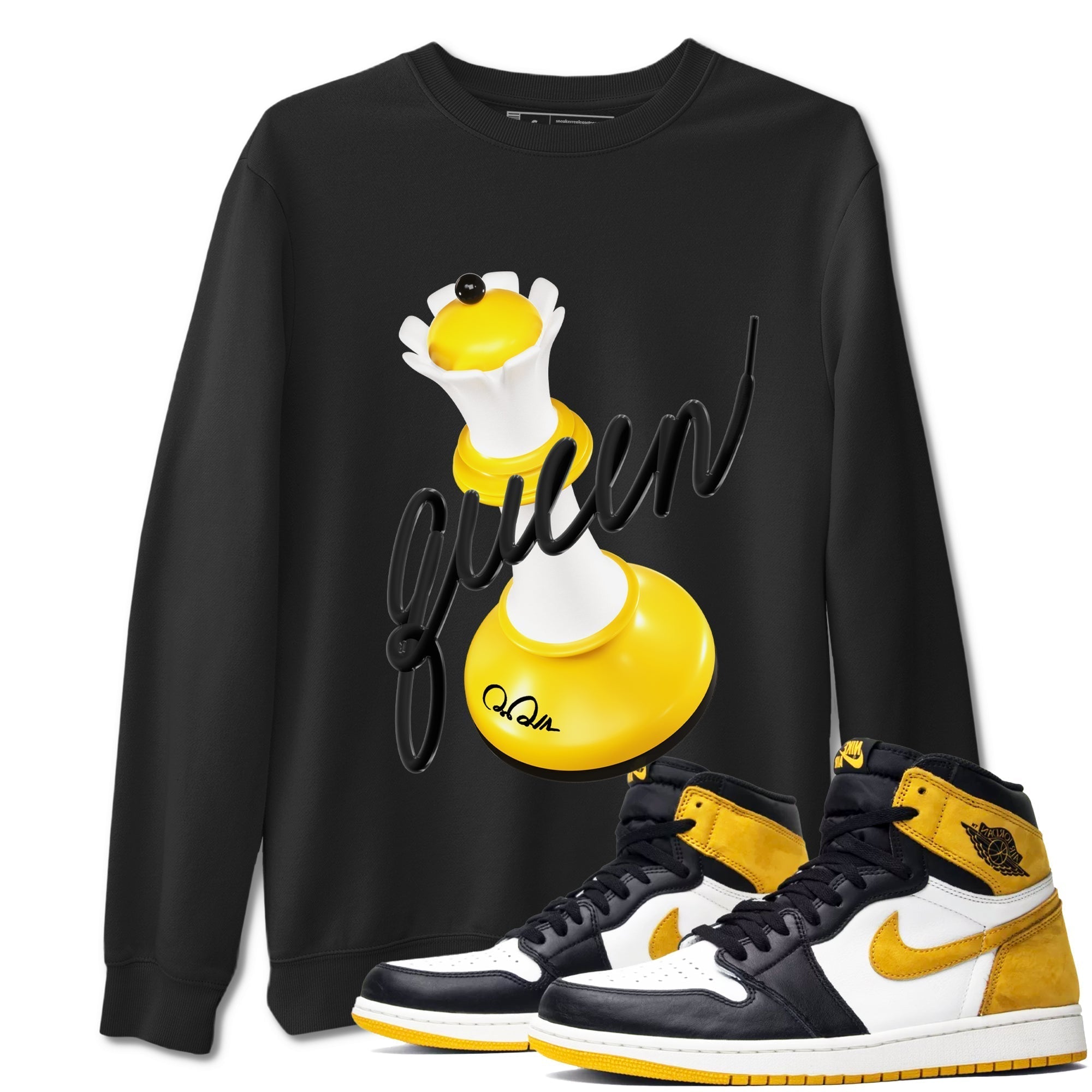 3D Queen snkmatch Tees - Air Jordan 1 Yellow Ochre