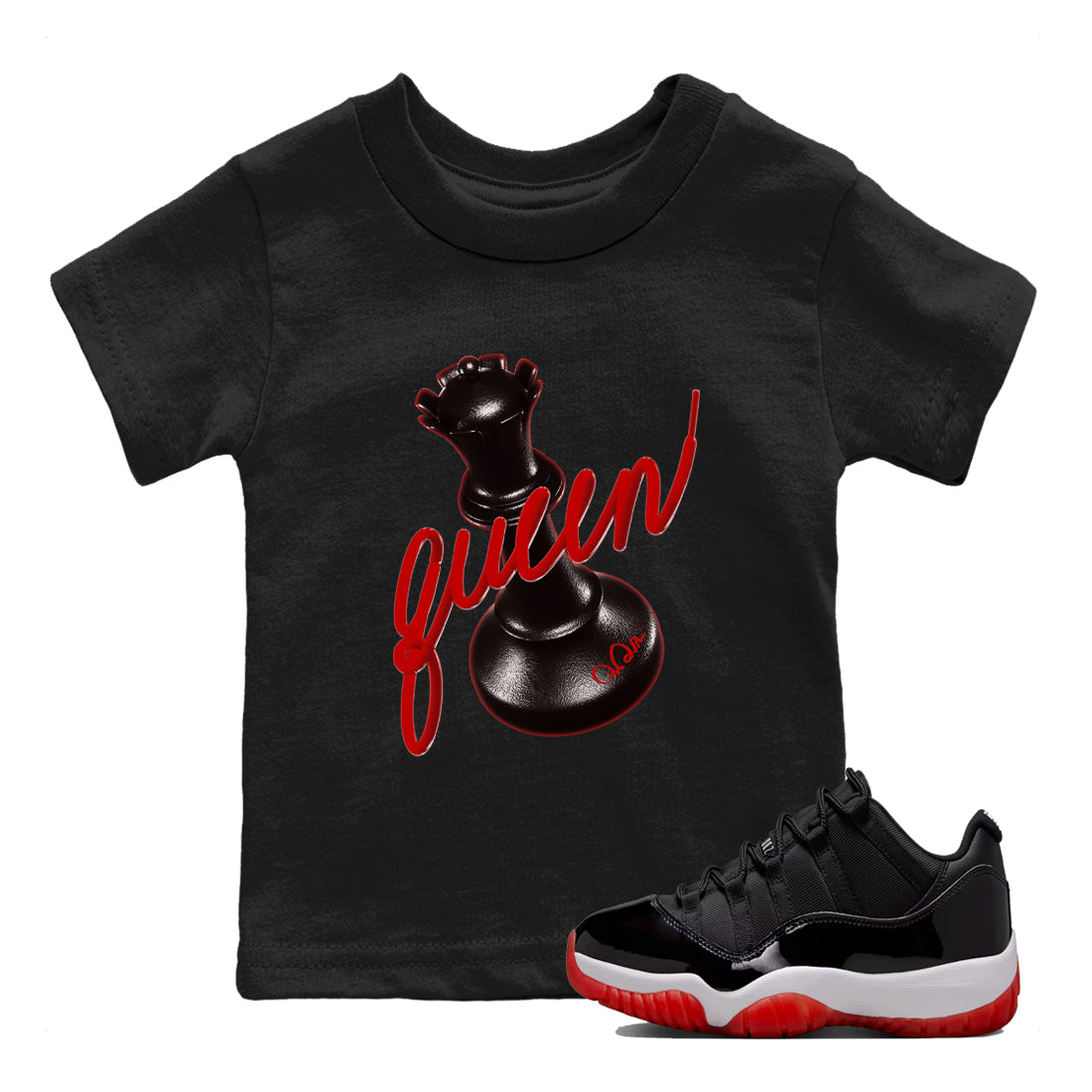 3d Queen snkmatch Tees Kids - Air Jordan 11 Bred