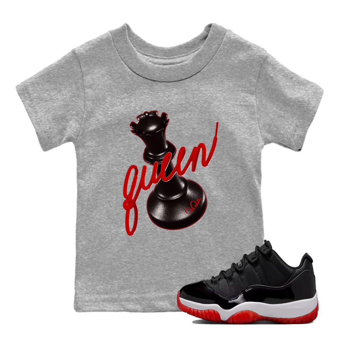 3d Queen snkmatch Tees Kids - Air Jordan 11 Bred
