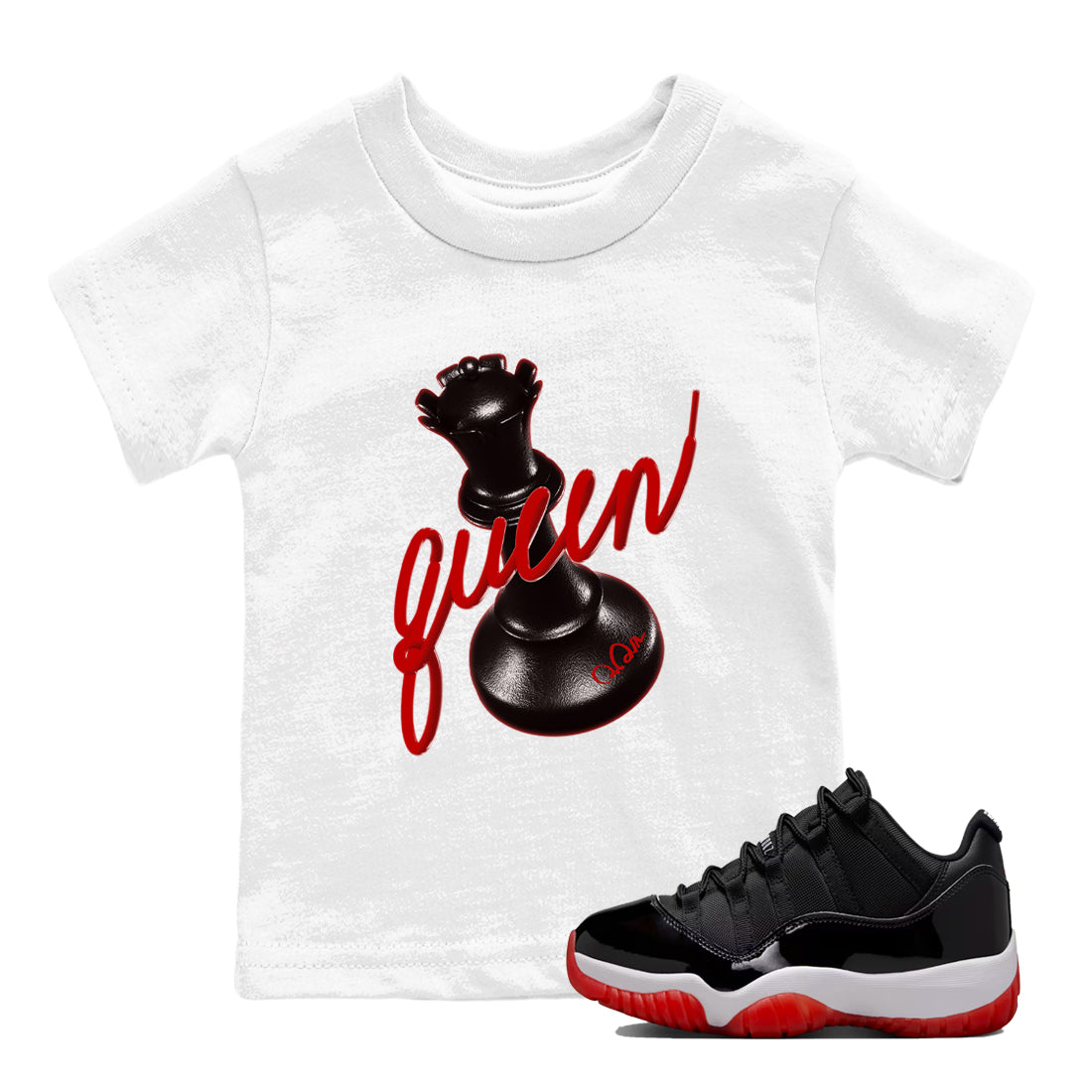 3d Queen snkmatch Tees Kids - Air Jordan 11 Bred