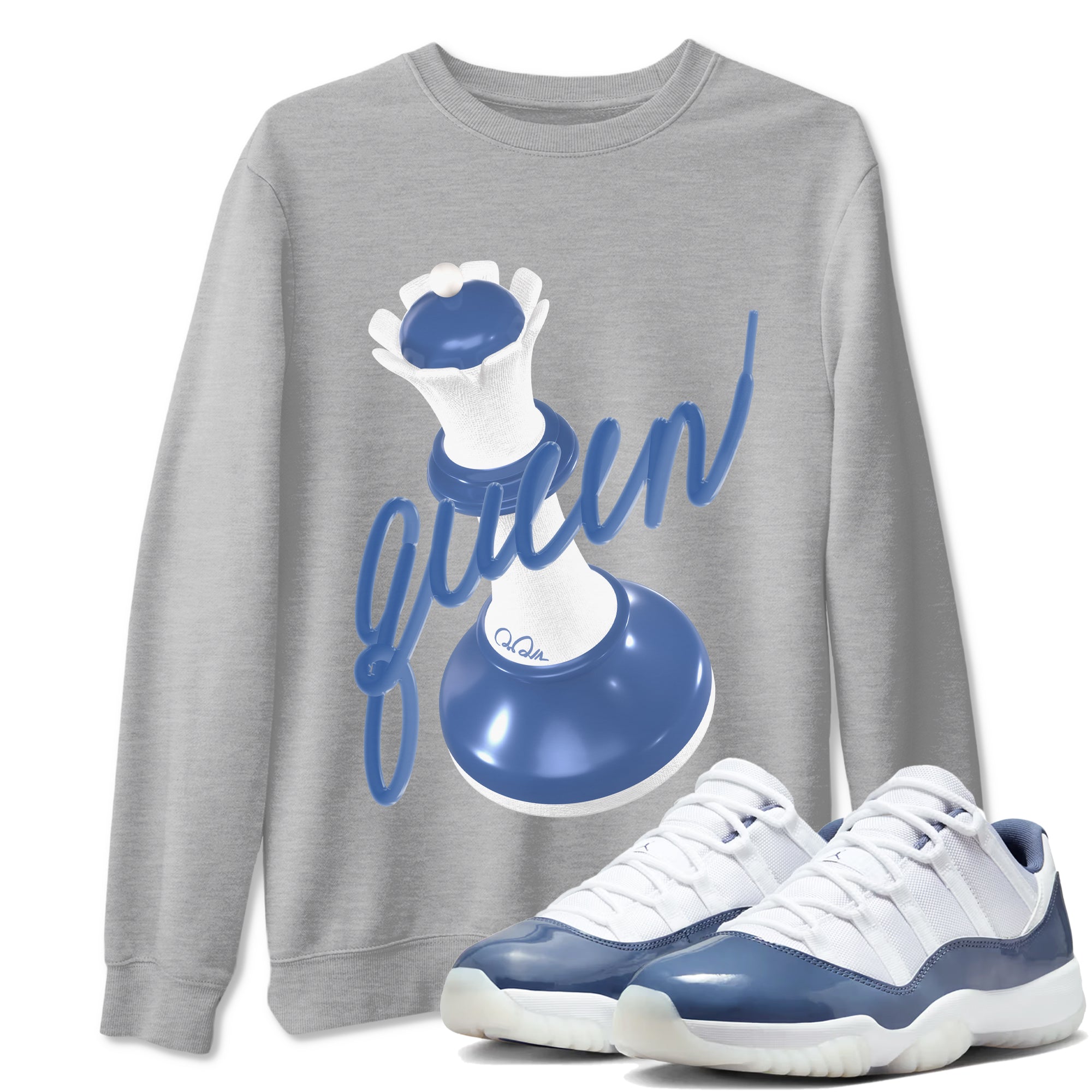 3D Queen snkmatch Tees - Air Jordan 11 Diffused Blue