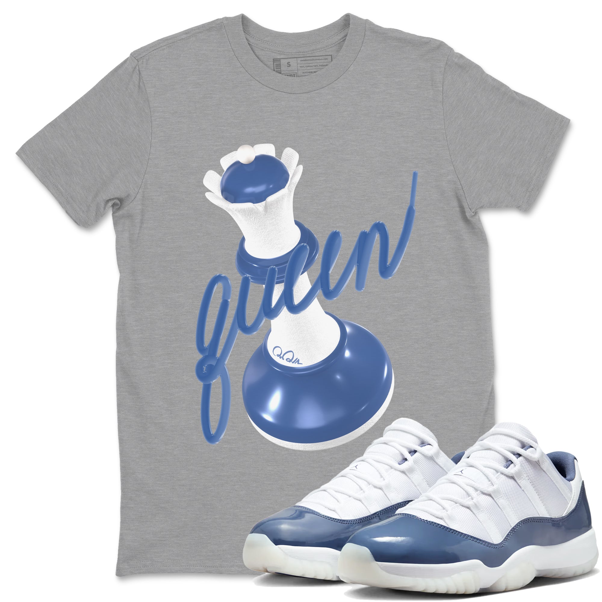 3D Queen snkmatch Tees - Air Jordan 11 Diffused Blue