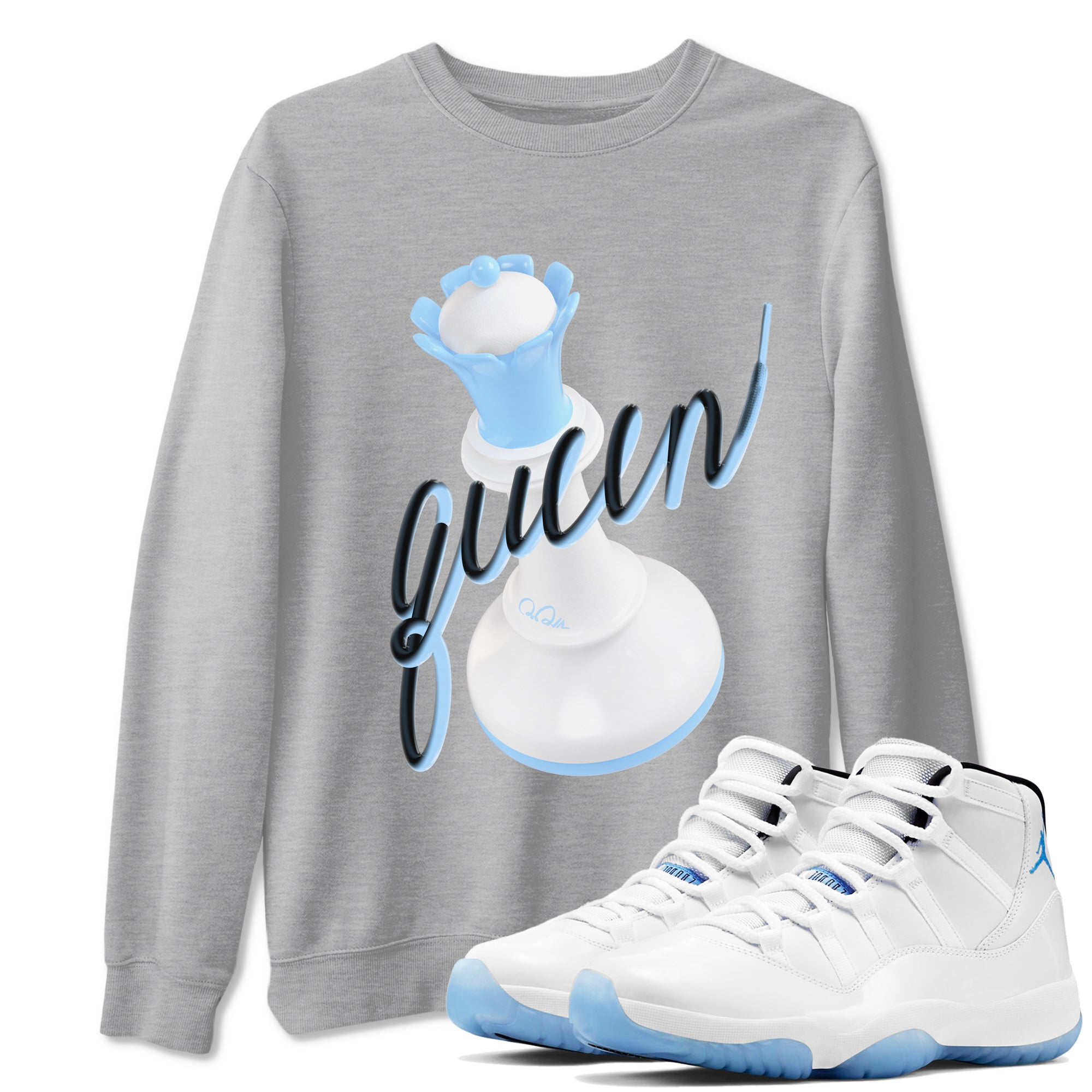 3D Queen snkmatch Tees - Air Jordan 11 Legend Blue