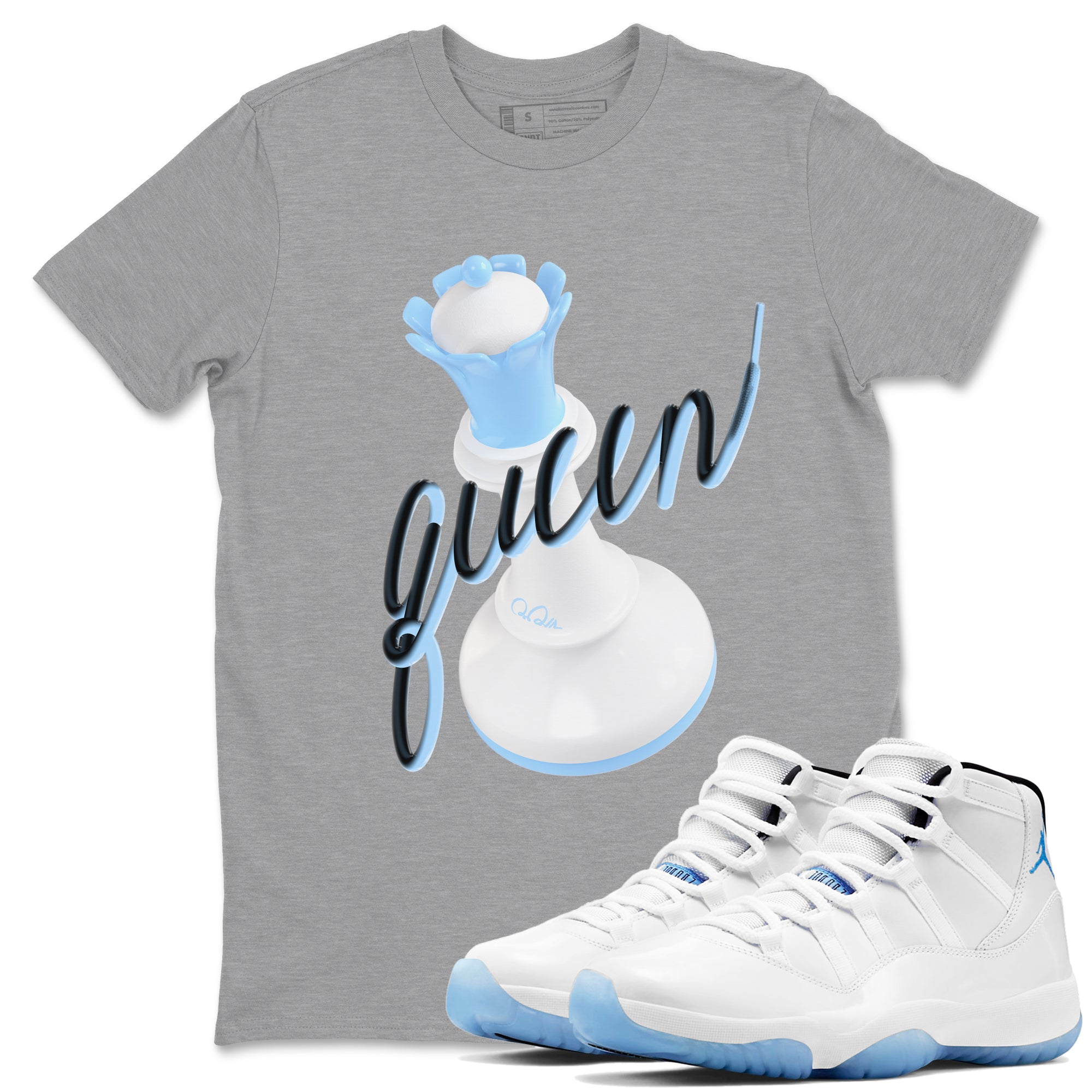 3D Queen snkmatch Tees - Air Jordan 11 Legend Blue