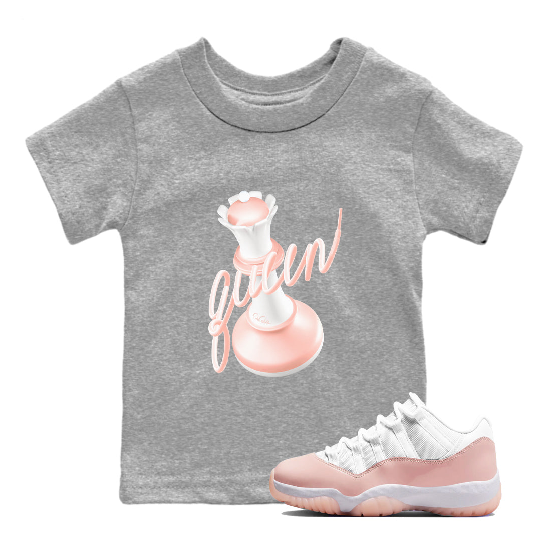 3D Queen snkmatch Tees Kids - Air Jordan 11 Legend Pink
