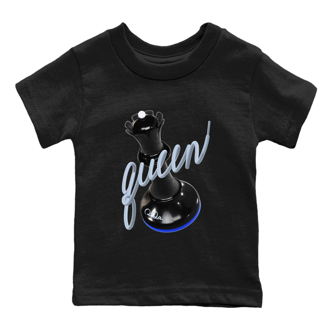 3D Queen snkmatch Tees Kids - Air Jordan 11 Black and Varsity Royal