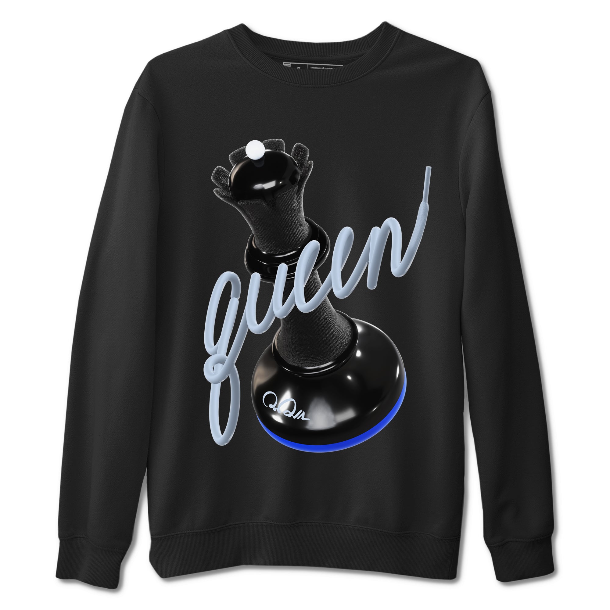 3D Queen snkmatch Tees - Air Jordan 11 Black and Varsity Royal