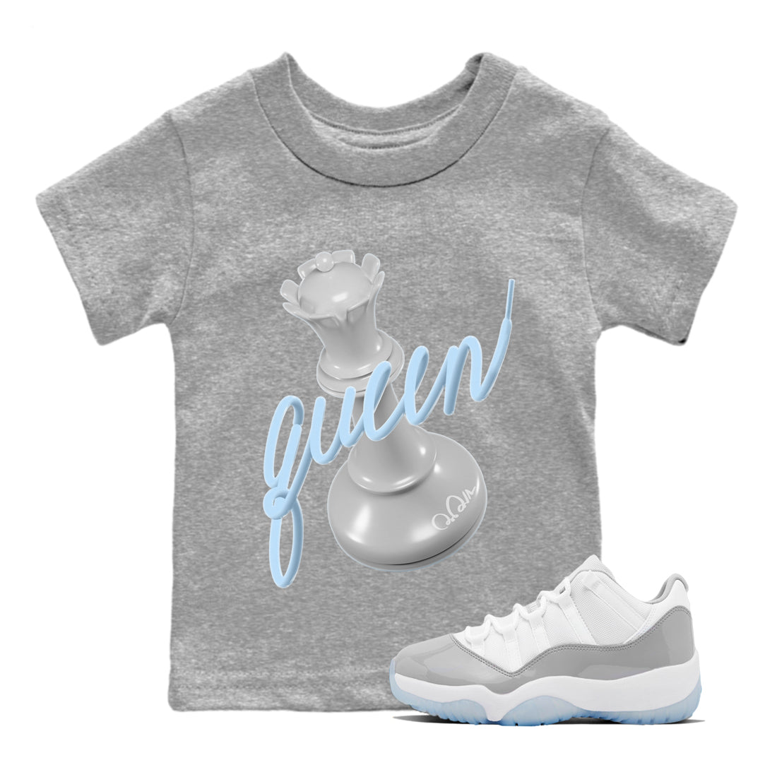 3D Queen Kids Tops - Air Jordan 11 White Cement