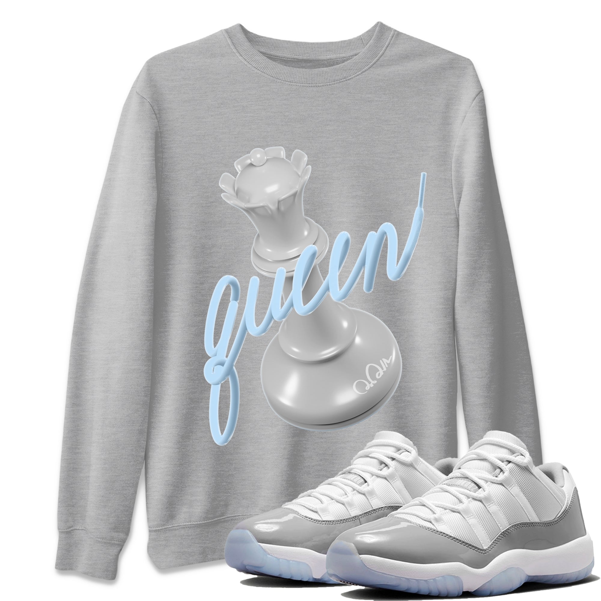 3D Queen Unisex Tops - Air Jordan 11 White Cement