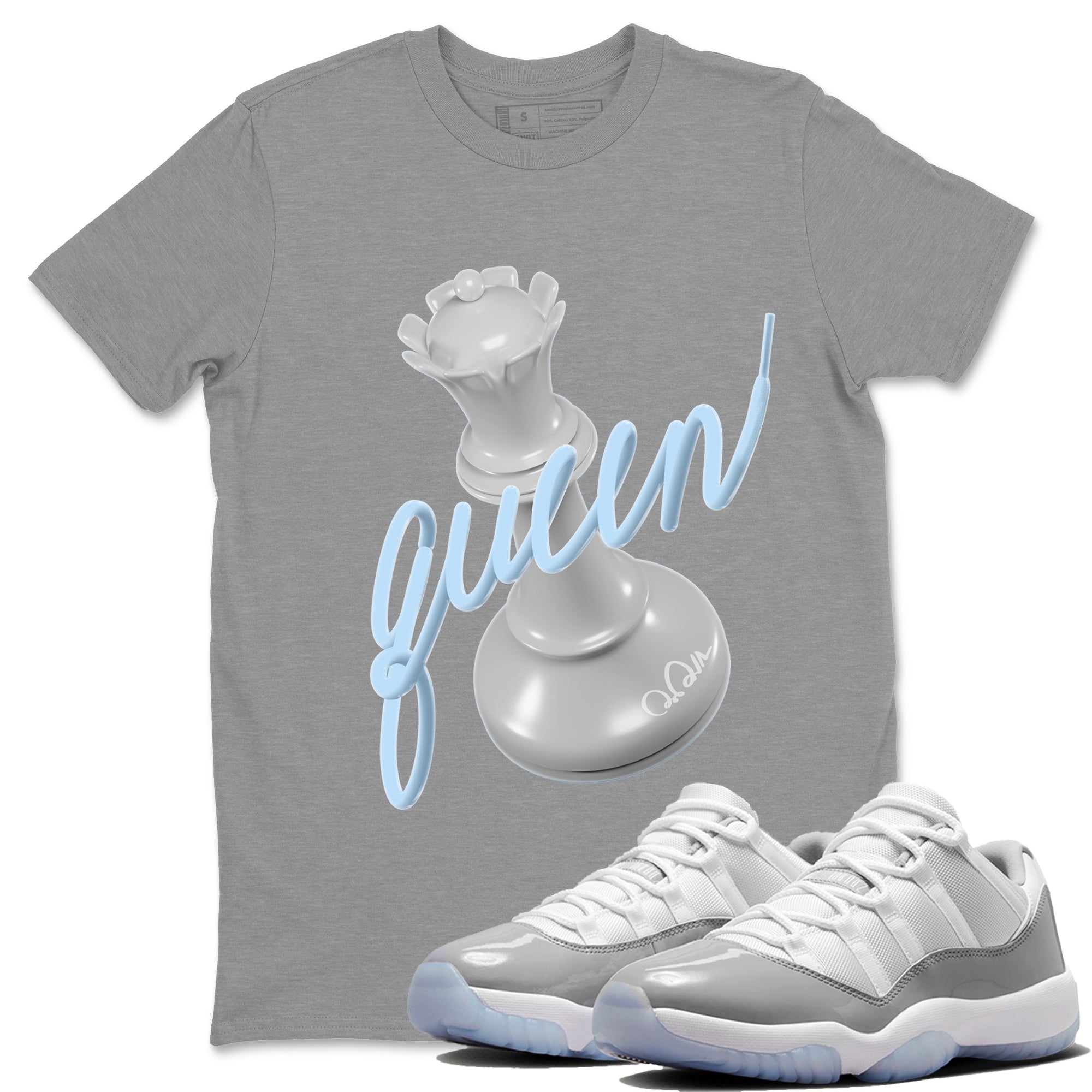 3D Queen Unisex Tops - Air Jordan 11 White Cement