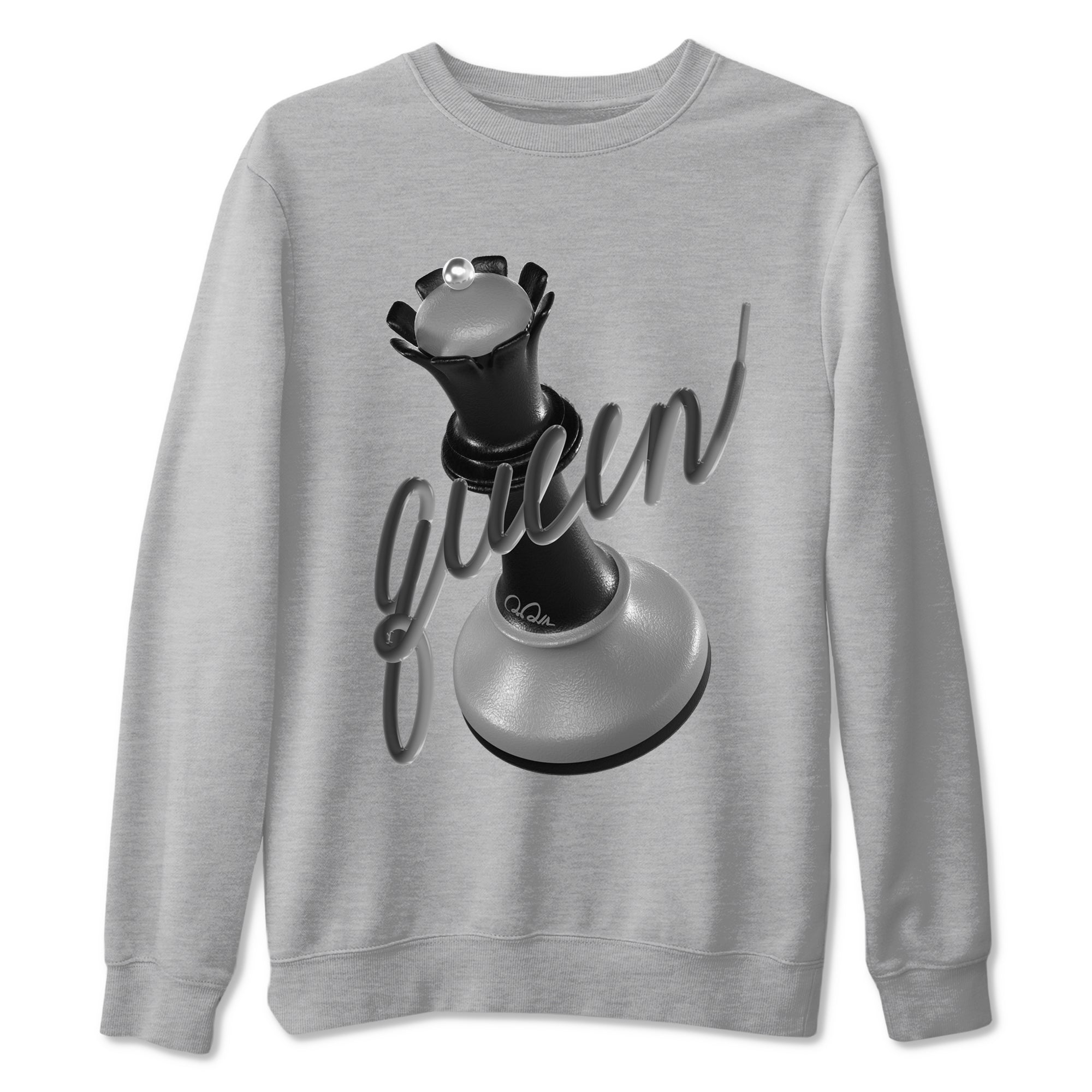 3D Queen snkmatch Tees - Air Jordan 12 Black Wolf Grey
