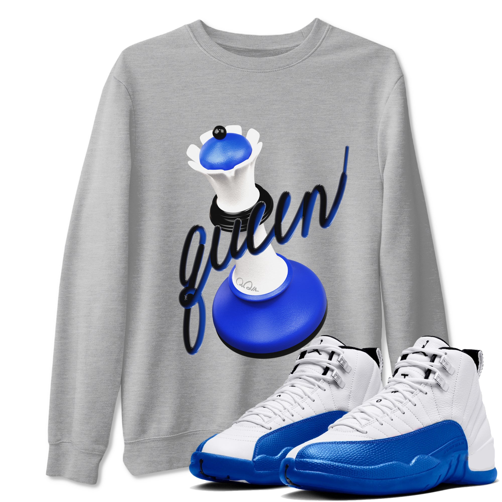 3D Queen snkmatch Tees - Air Jordan 12 Blueberry