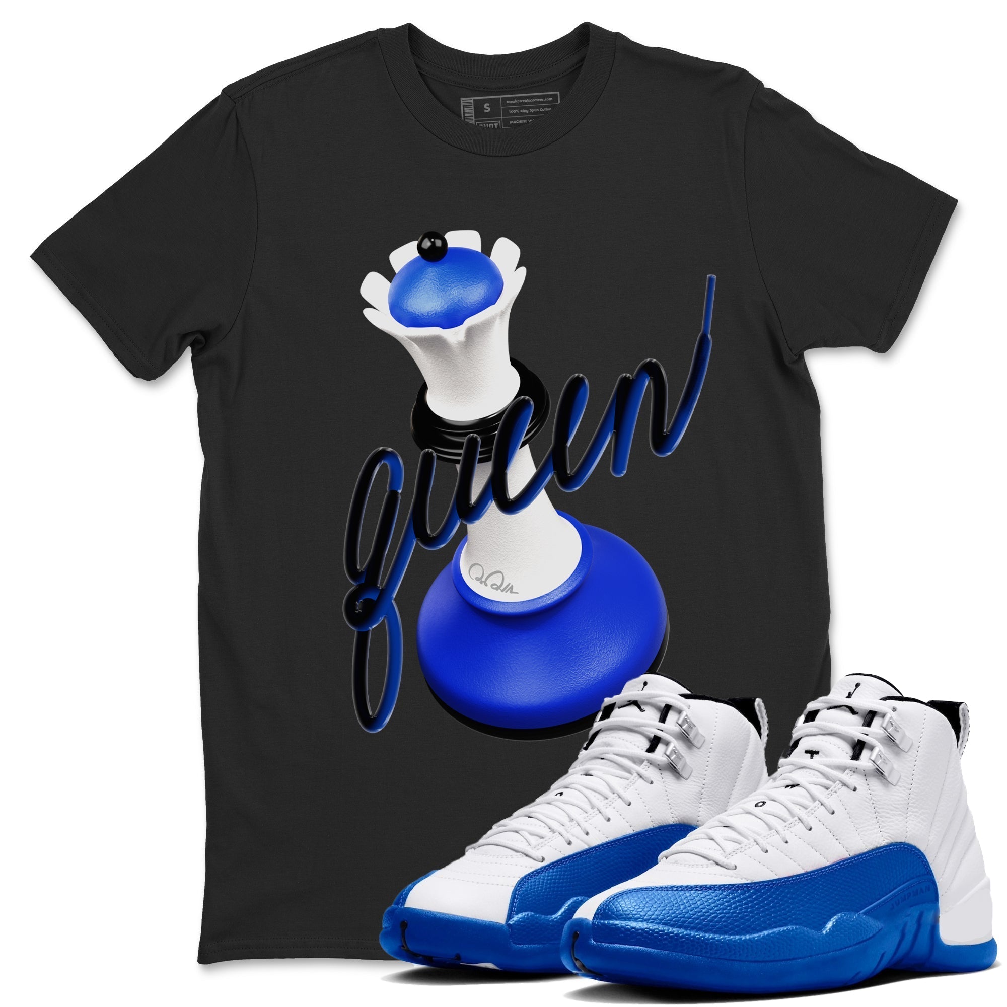 3D Queen snkmatch Tees - Air Jordan 12 Blueberry