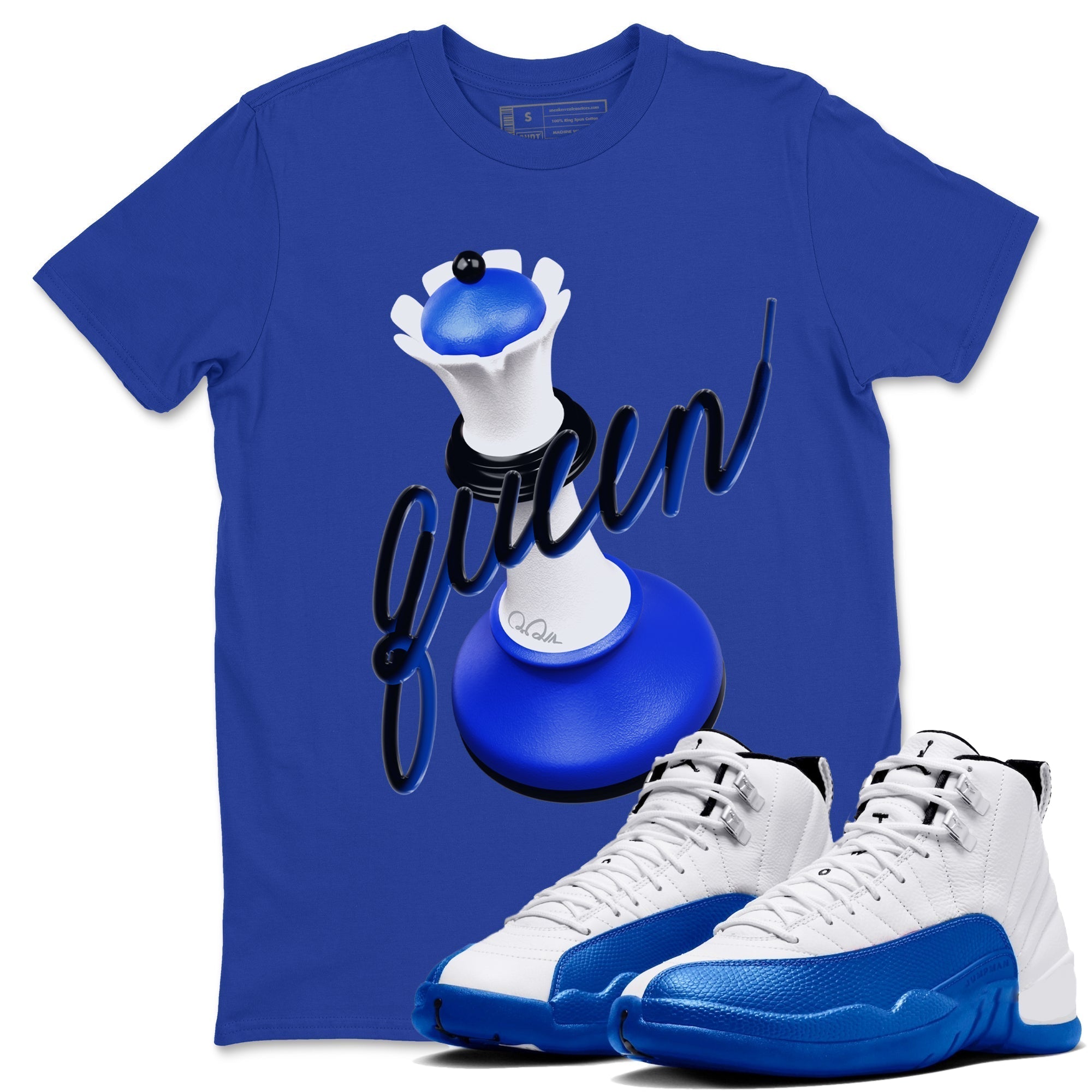3D Queen snkmatch Tees - Air Jordan 12 Blueberry