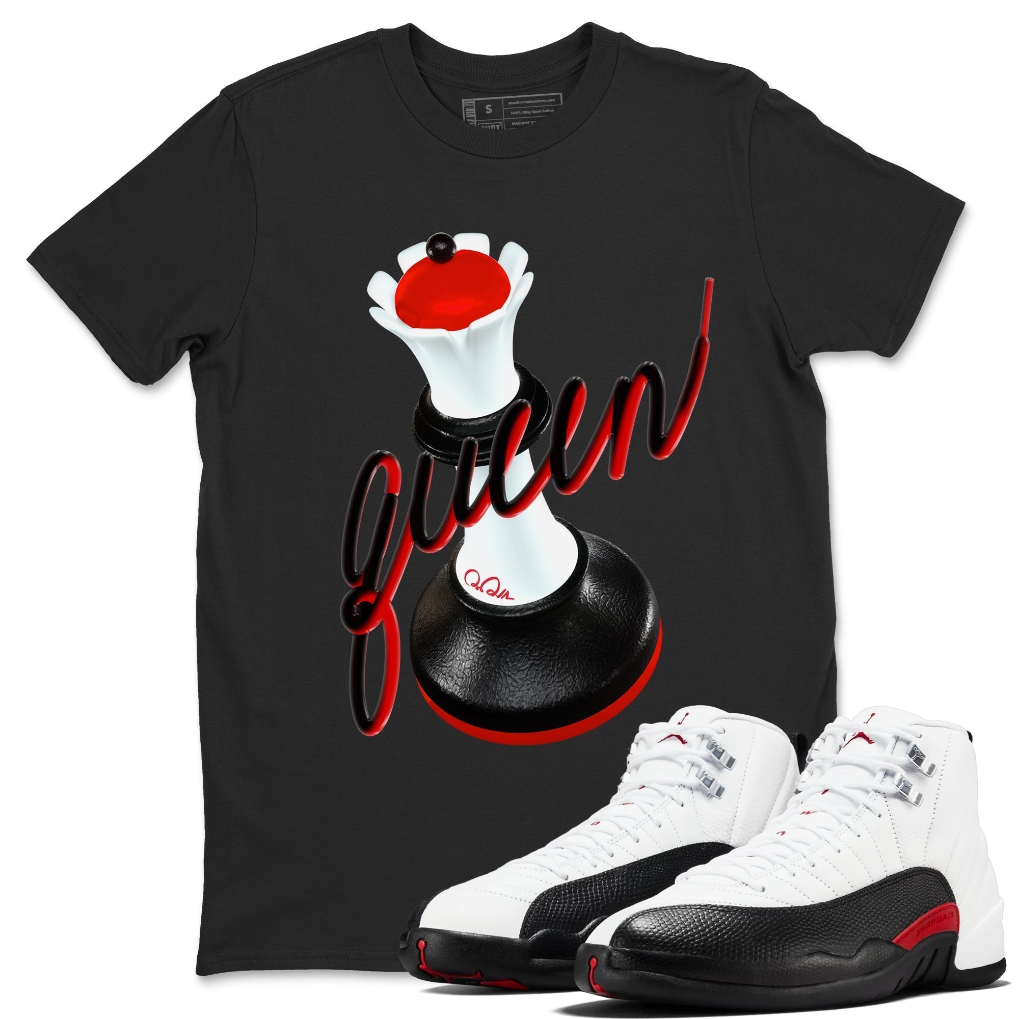 3D Queen snkmatch Tees - Air Jordan 12 Taxi Flip