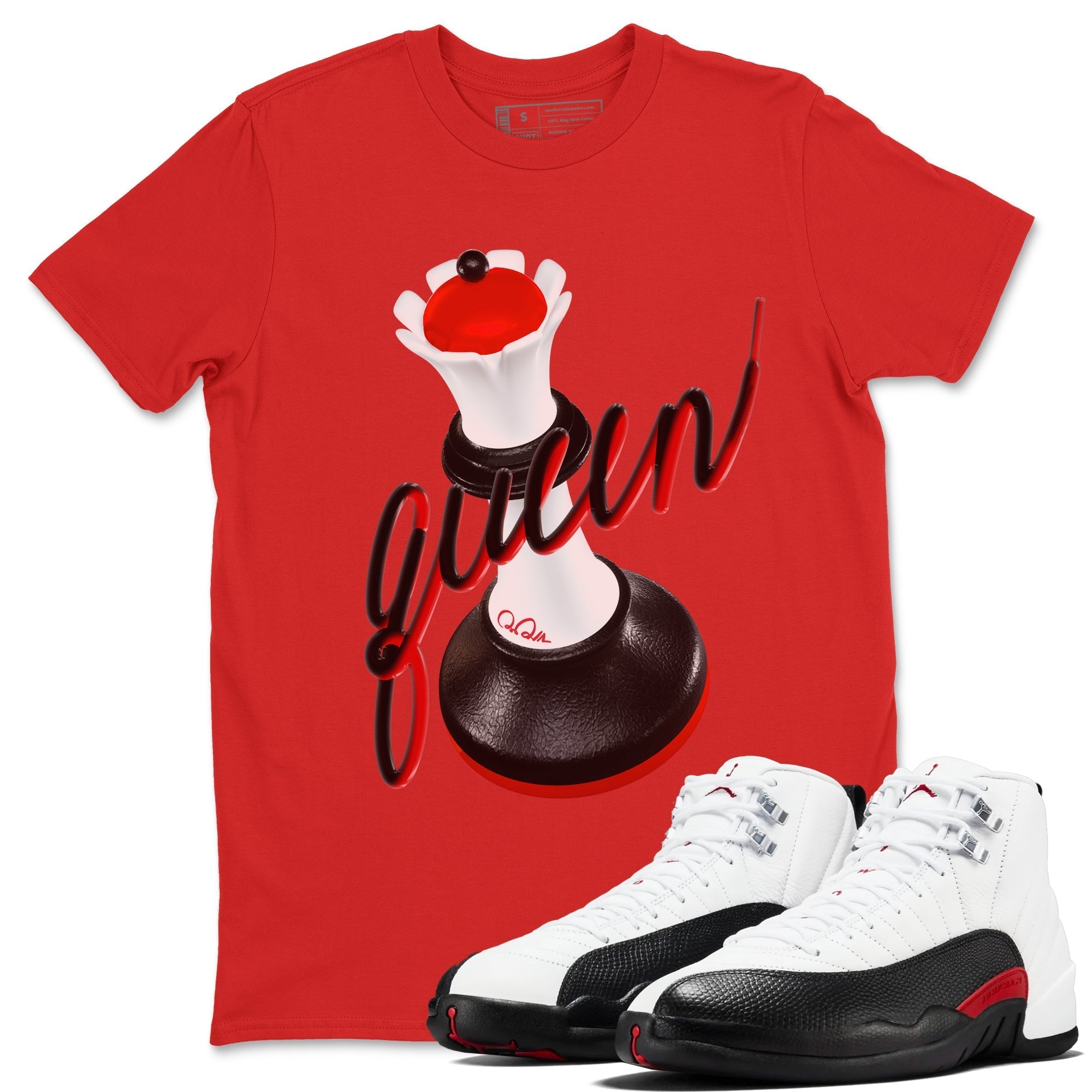3D Queen snkmatch Tees - Air Jordan 12 Taxi Flip
