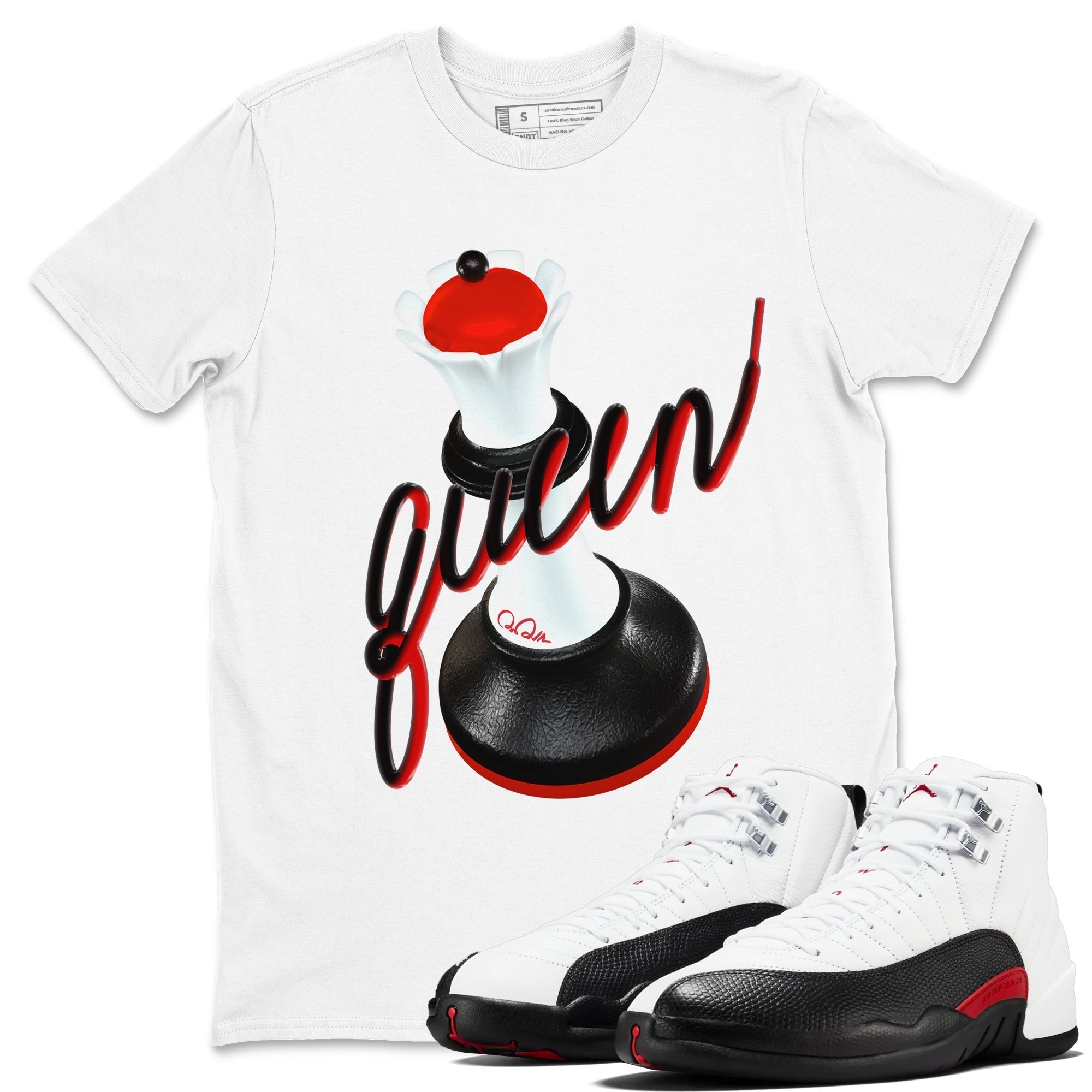 3D Queen snkmatch Tees - Air Jordan 12 Taxi Flip