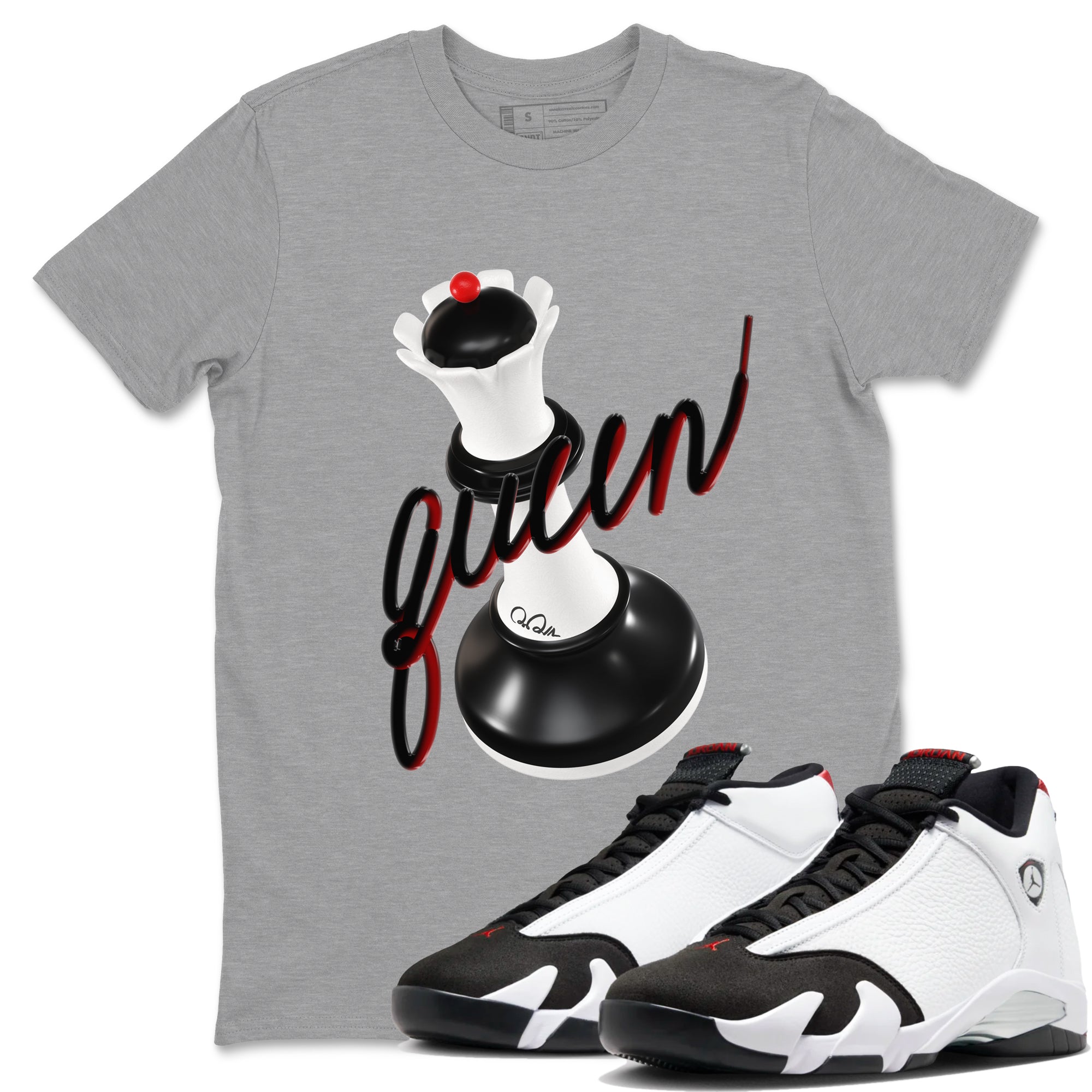 3D Queen snkmatch Tees - Air Jordan 14 Black Toe