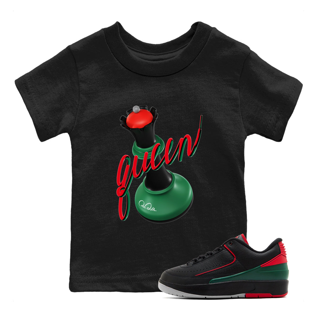 3D Queen snkmatch Tee Kids - Air Jordan 2 Christmas