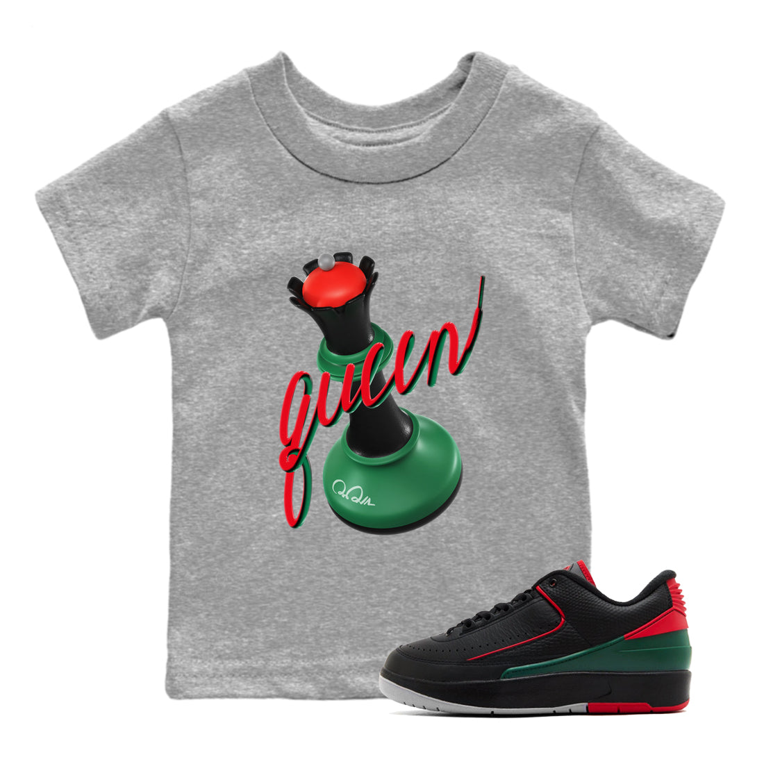 3D Queen snkmatch Tee Kids - Air Jordan 2 Christmas