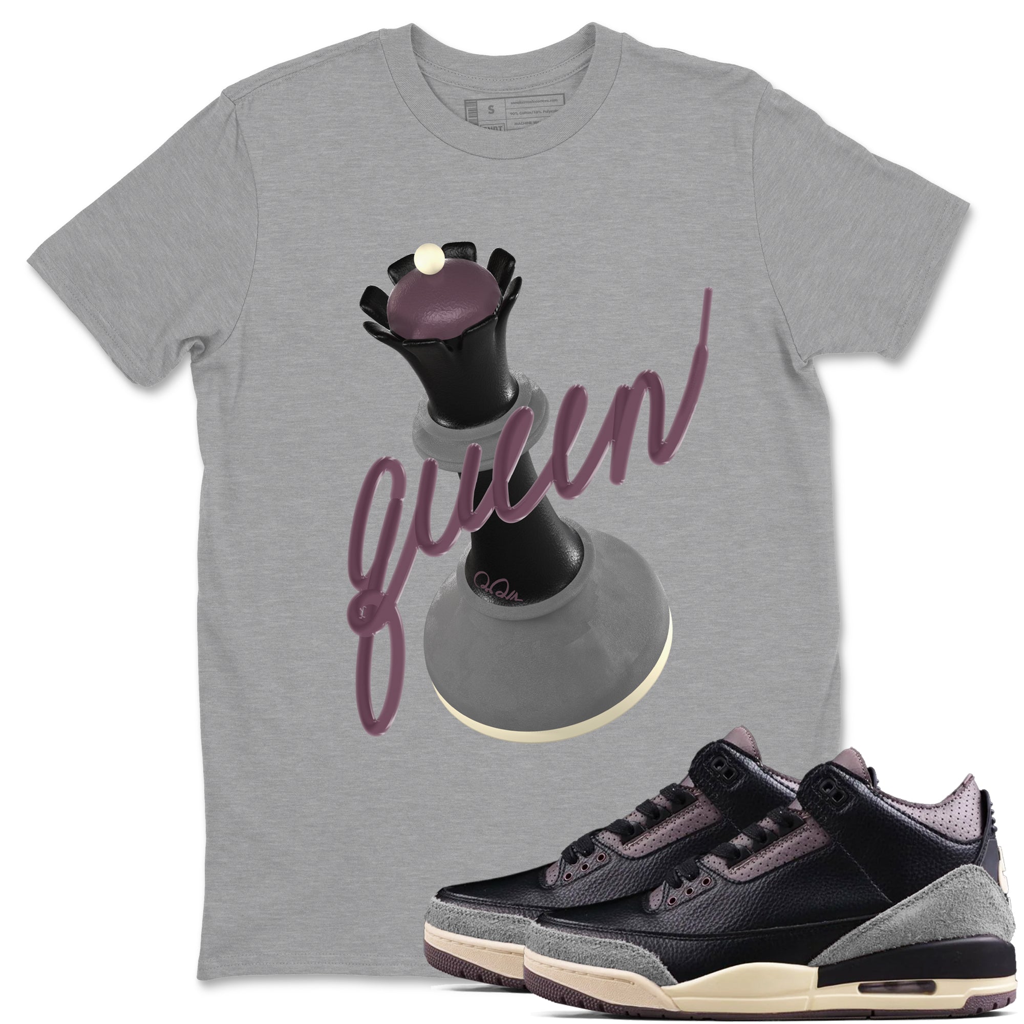 3D Queen snkmatch Tees - Air Jordan 3 A Ma Maniere x Black