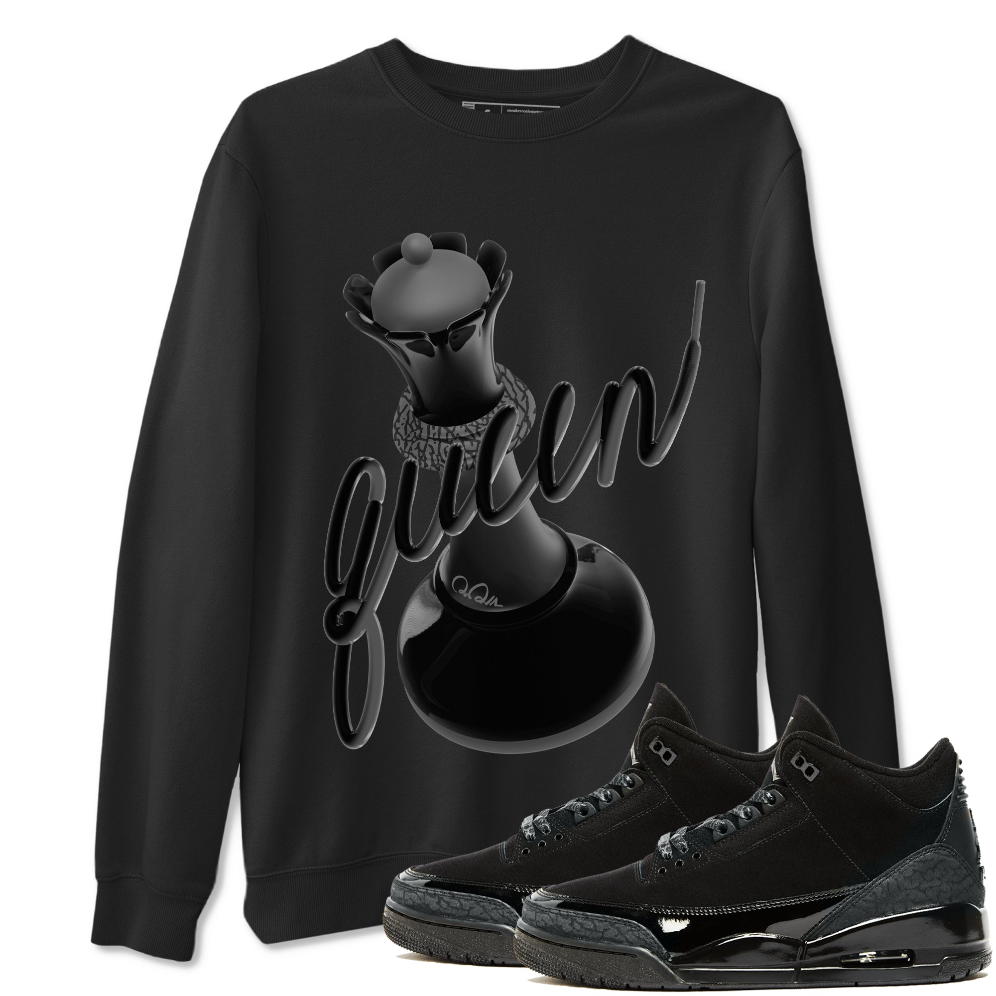 3D Queen snkmatch Tees - Air Jordan 3 Black Cat
