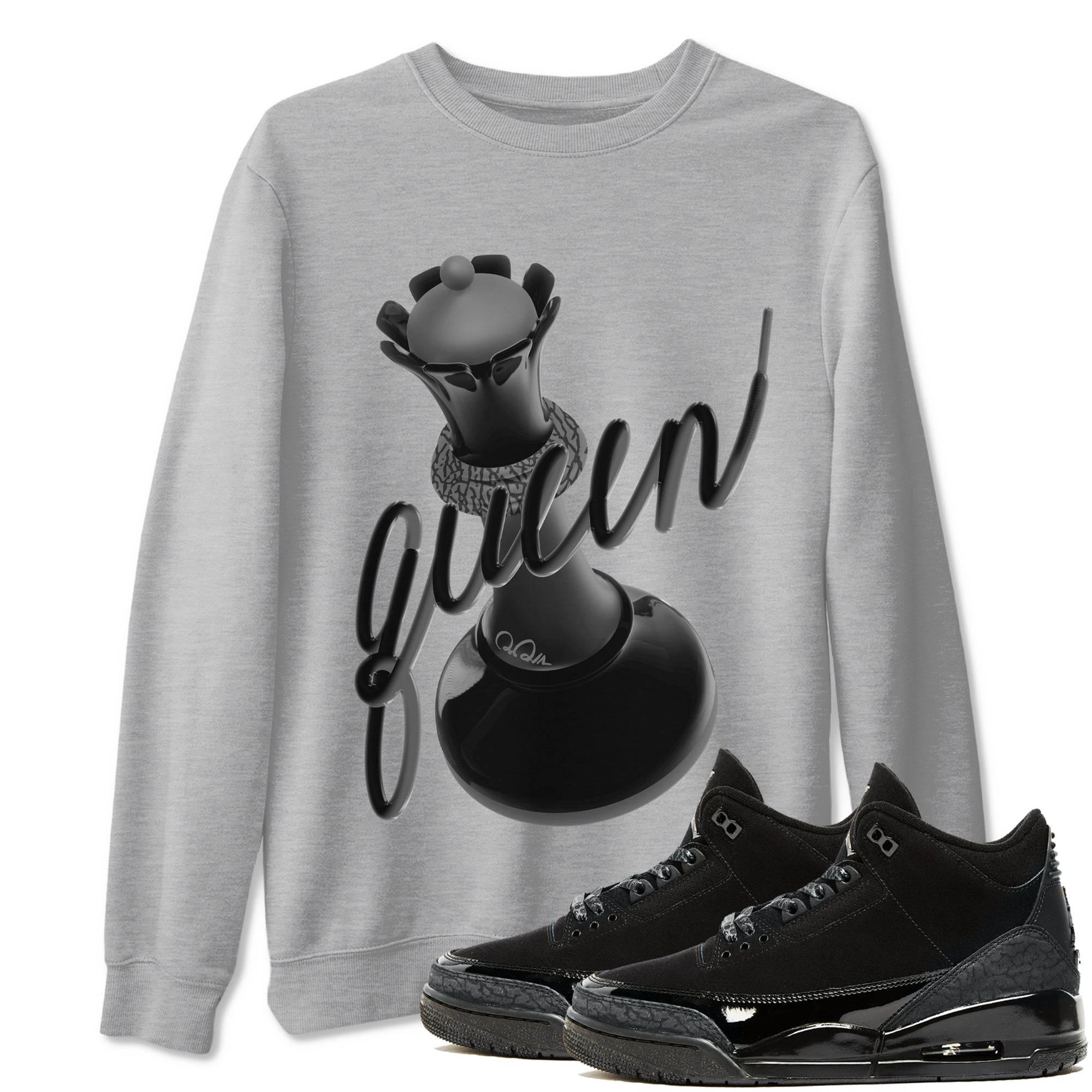 3D Queen snkmatch Tees - Air Jordan 3 Black Cat