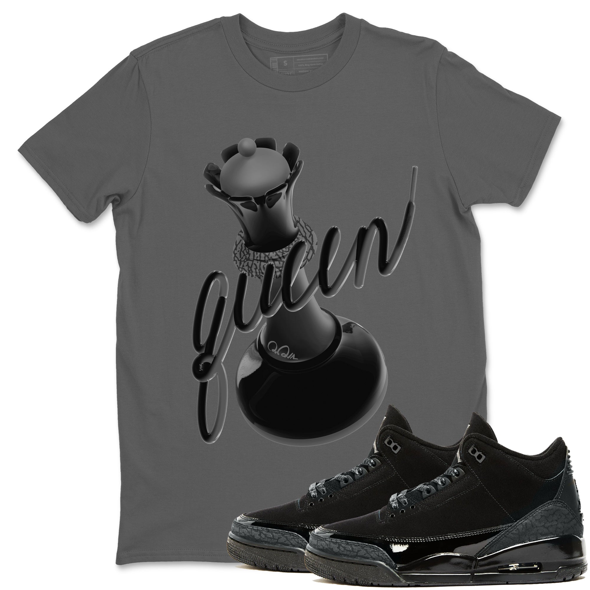 3D Queen snkmatch Tees - Air Jordan 3 Black Cat