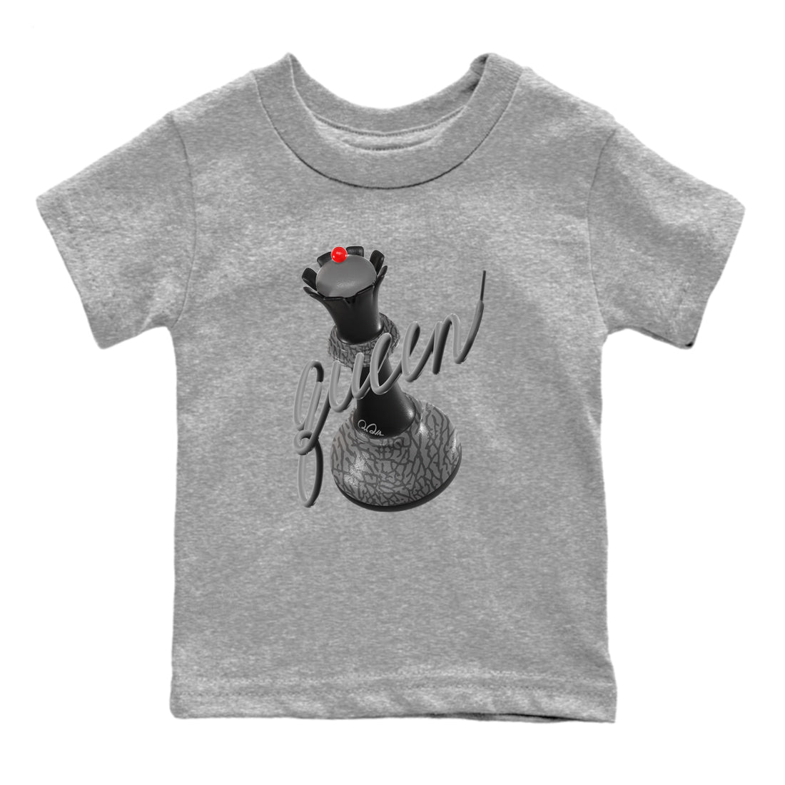 3D Queen snkmatch Tees Kids - Air Jordan 3 Black Cement