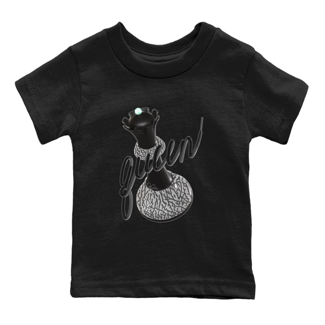 3D Queen snkmatch Tees Kids - Air Jordan 3 Green Glow