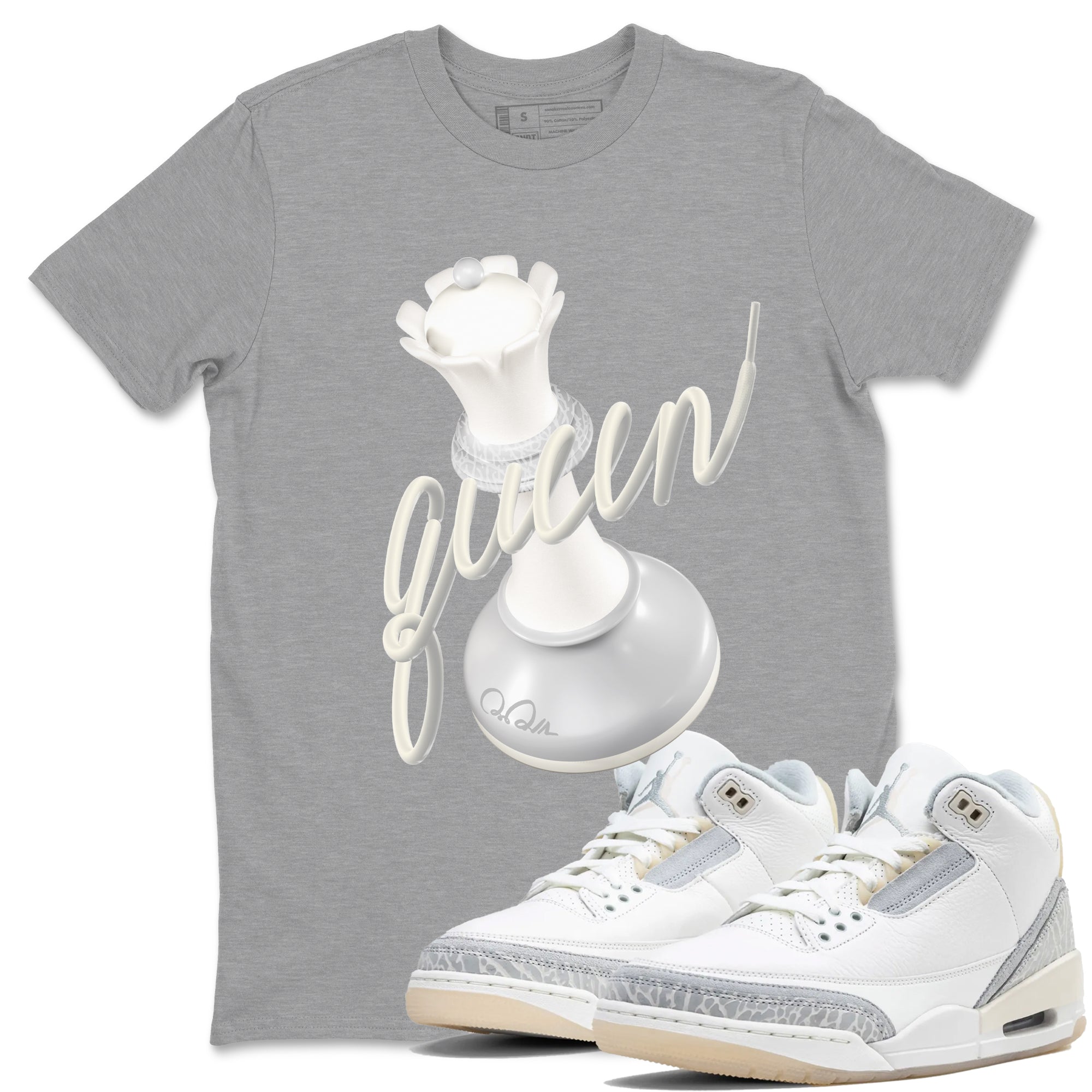 3D Queen snkmatch Tees - Air Jordan 3 Ivory