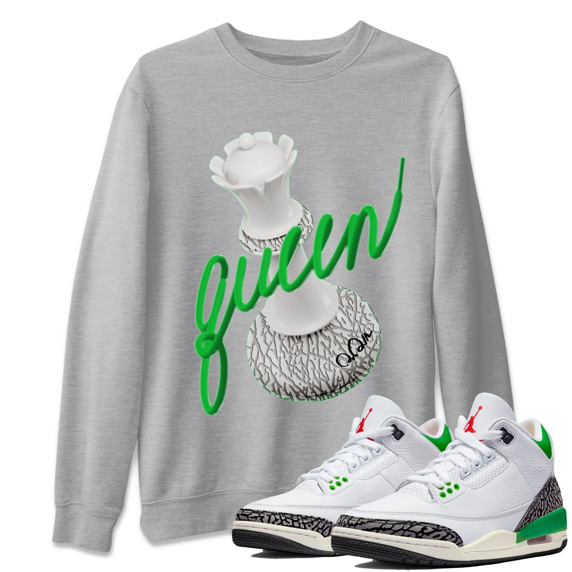 3D Queen Unisex Tops - Air Jordan 3 Lucky Green