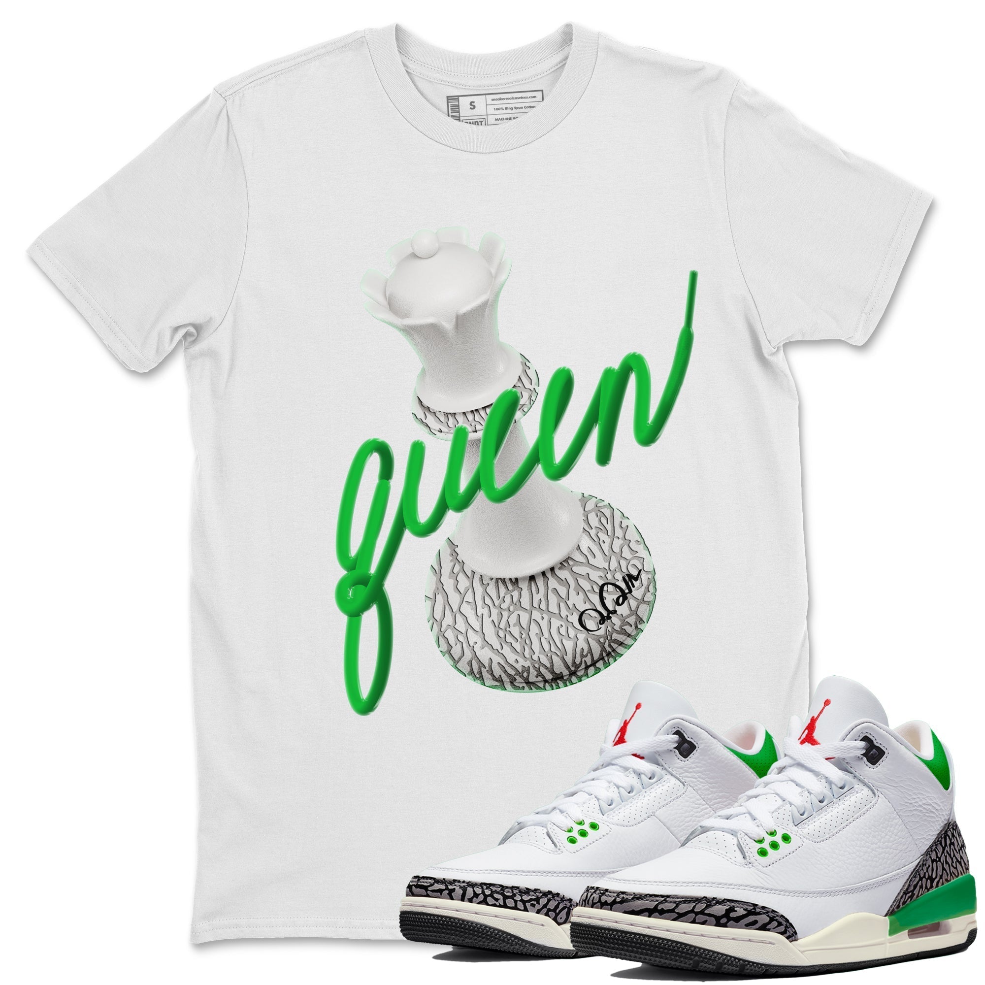 3D Queen Unisex Tops - Air Jordan 3 Lucky Green