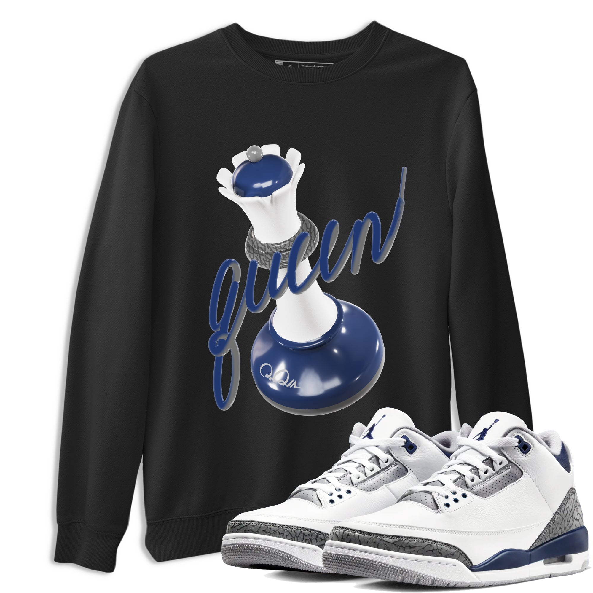 3D Queen snkmatch Tees - Air Jordan 3 Midnight Navy 2023