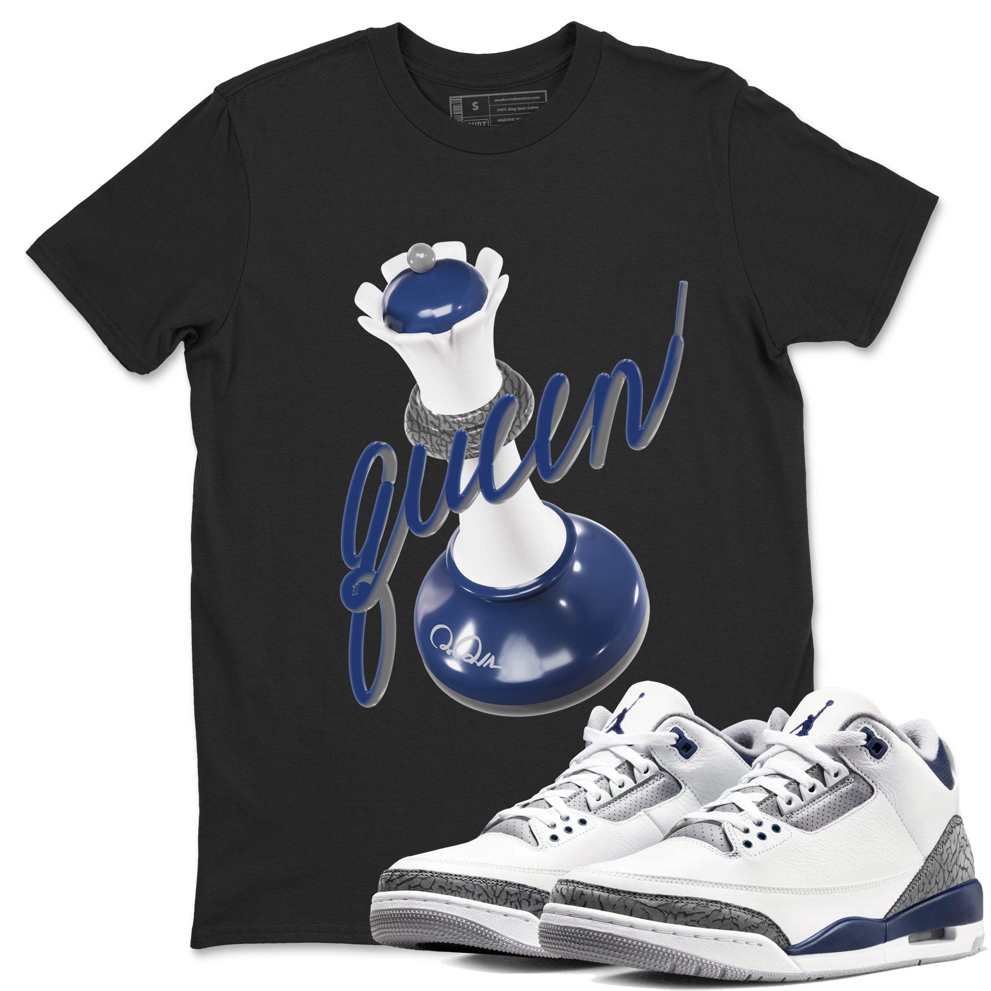3D Queen snkmatch Tees - Air Jordan 3 Midnight Navy 2023