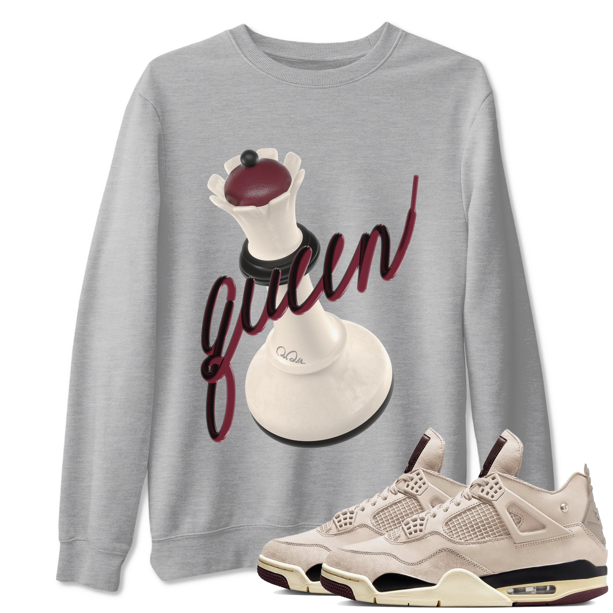 3D Queen snkmatch Tees - Air Jordan 4 A Ma Maniere x Fossil Stone