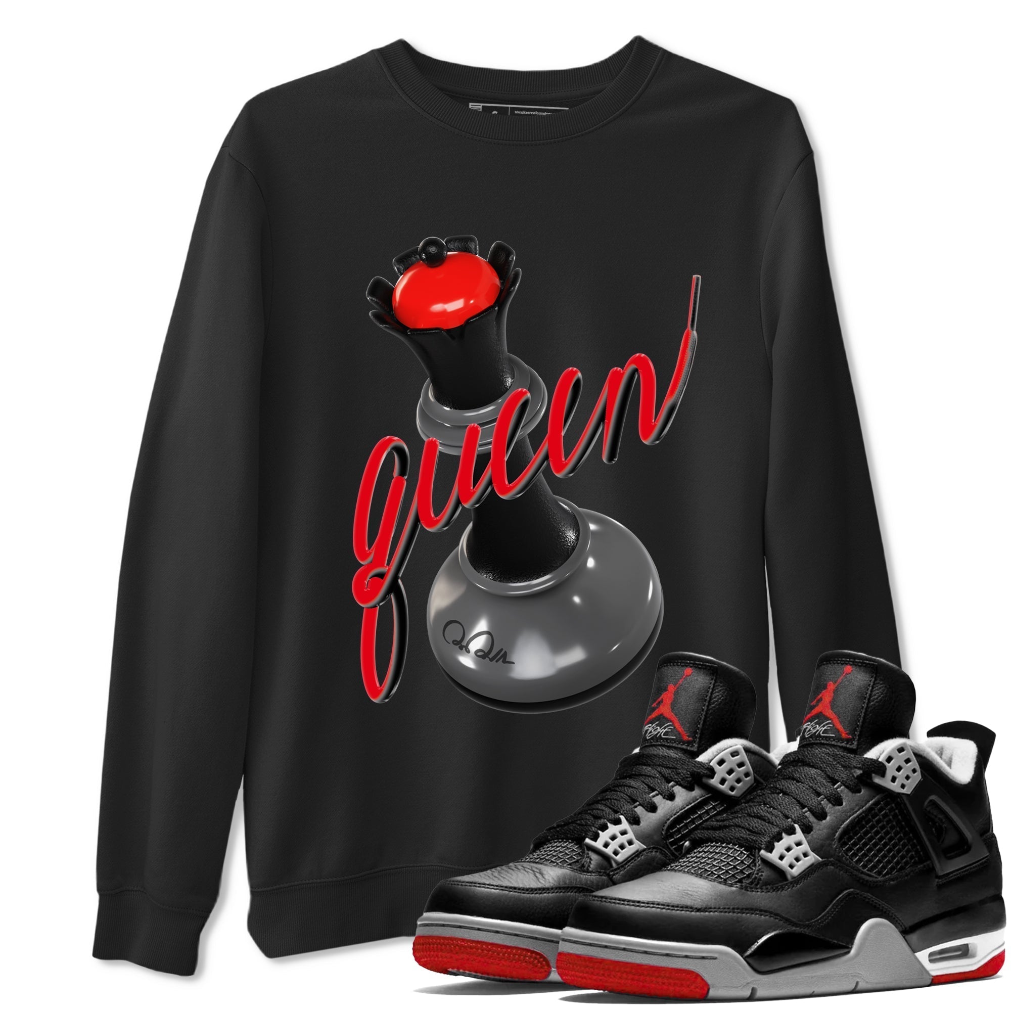 3D Queen snkmatch Tee - Air Jordan 4 Bred Reimagined