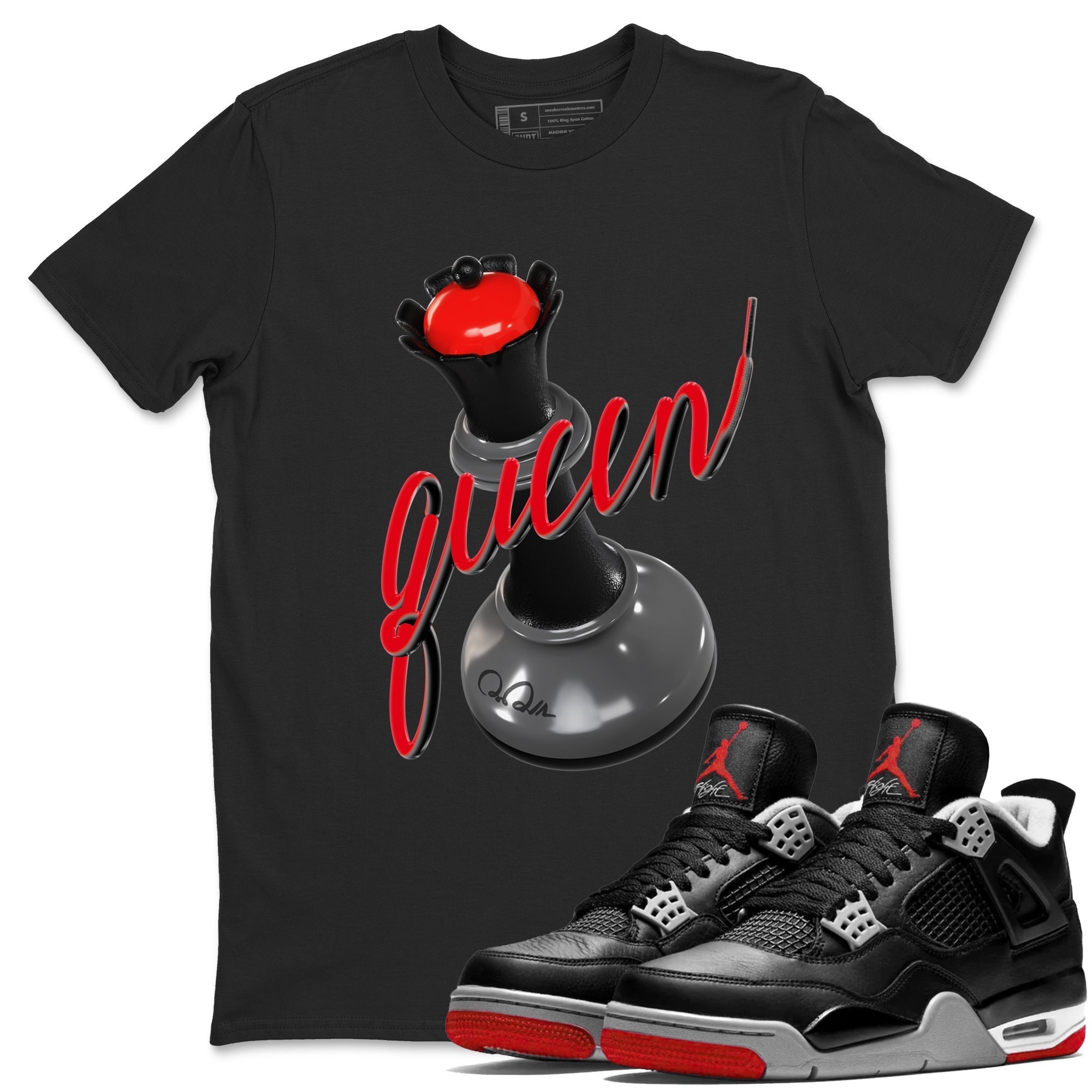 3D Queen snkmatch Tee - Air Jordan 4 Bred Reimagined