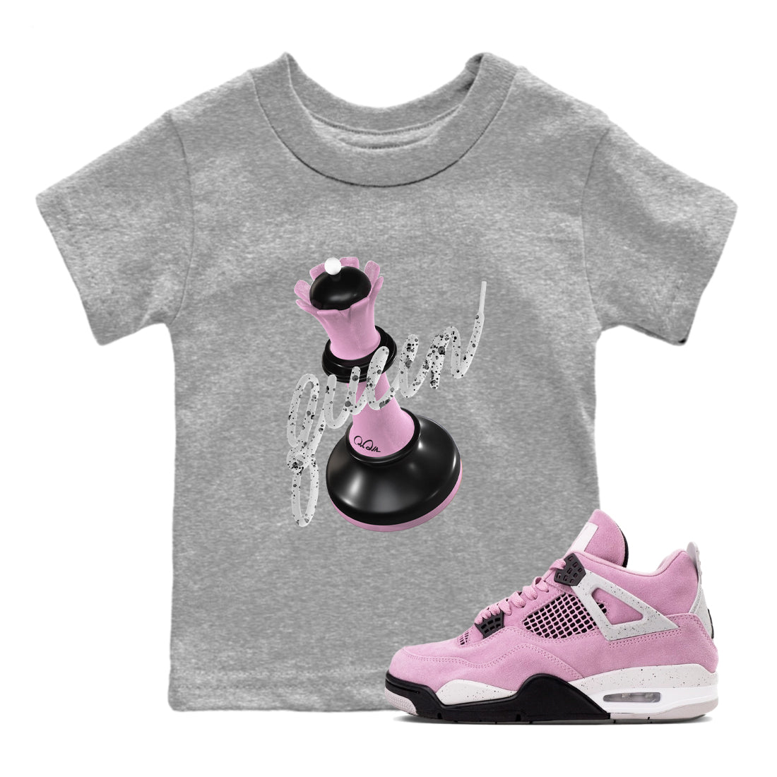 3D Queen snkmatch Tees Kids - Air Jordan 4 Orchid