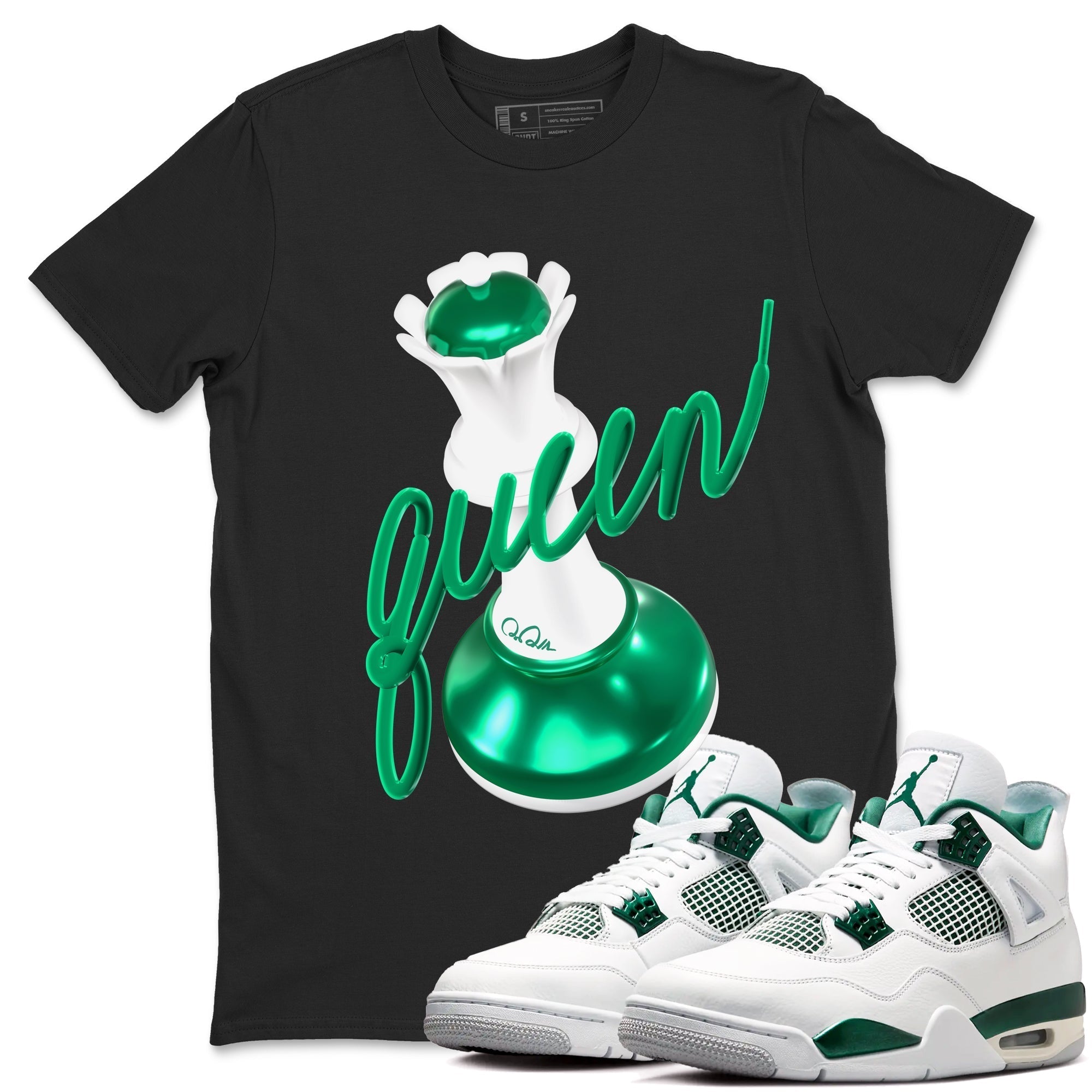 3D Queen snkmatch Tees - Air Jordan 4 Oxidized Green