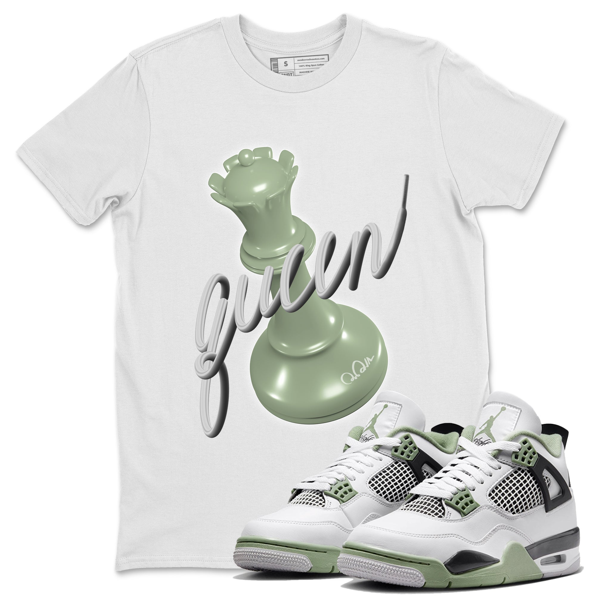 3D Queen Unisex Tops - Air Jordan 4 Seafoam