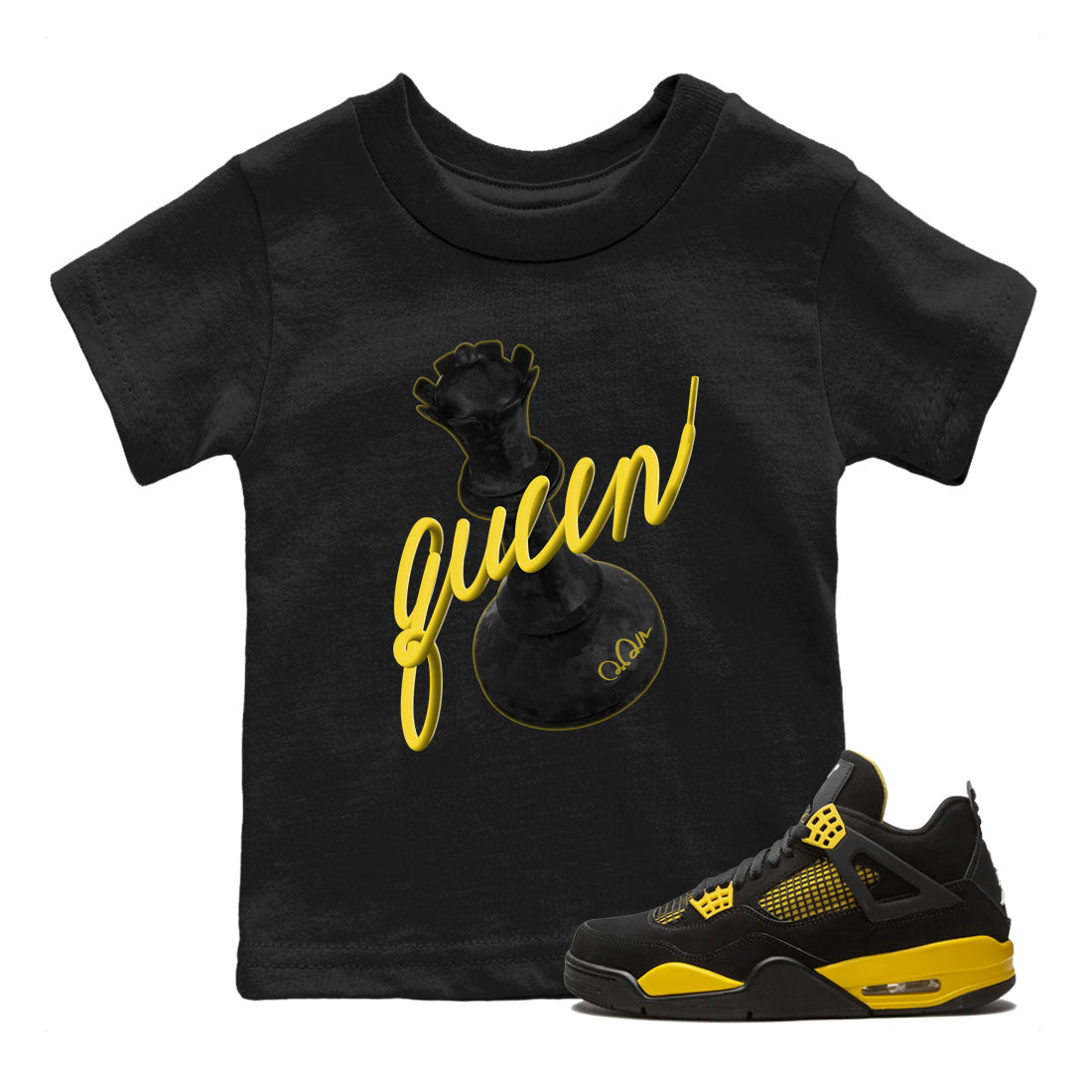 3D Queen Kids Tops - Air Jordan 4 Thunder