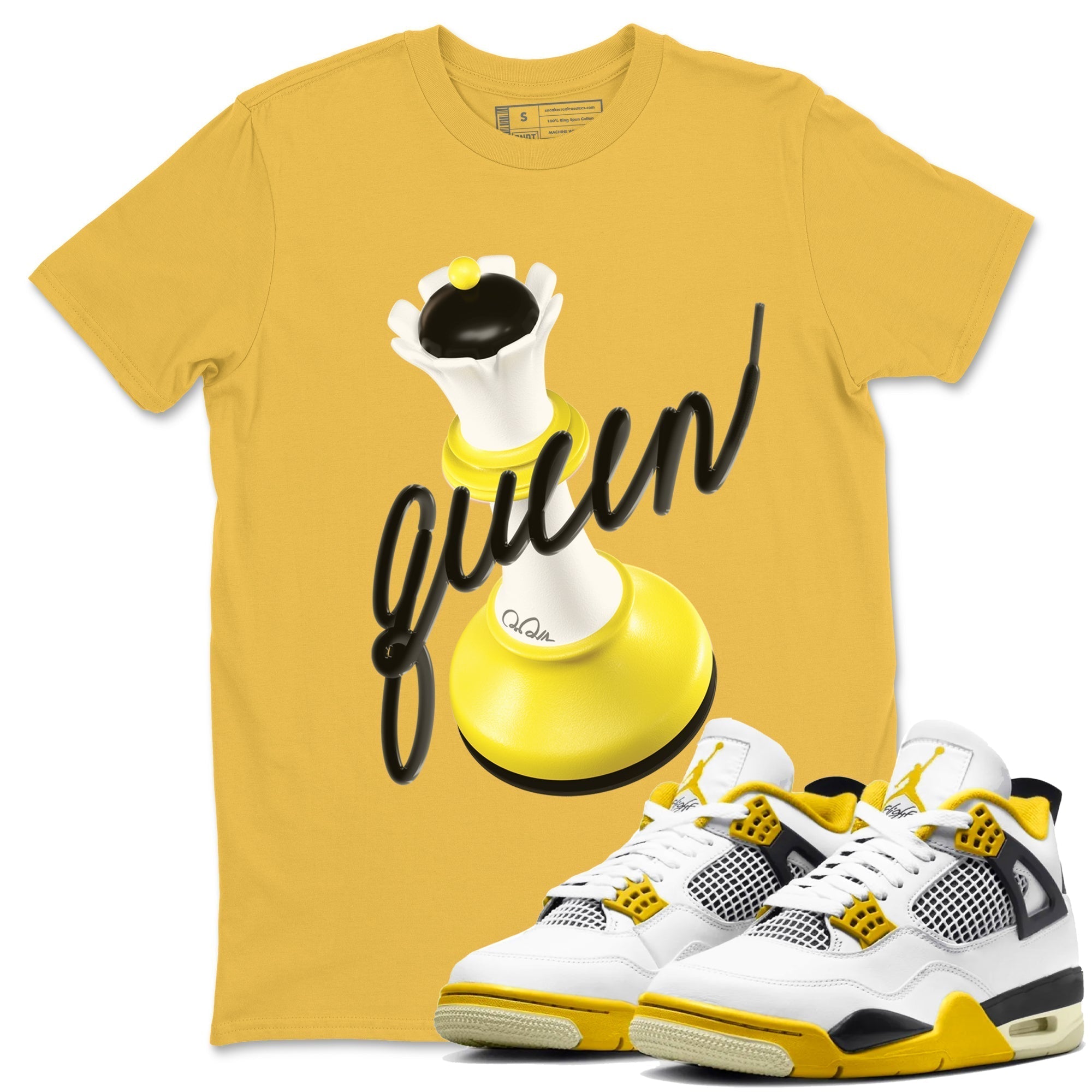 3D Queen snkmatch Tees - Air Jordan 4 Vivid Sulfur